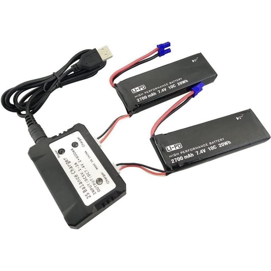 Baterías 2PCS 7.4V 2700mAh para Drone Hubsan JJJ Fly
