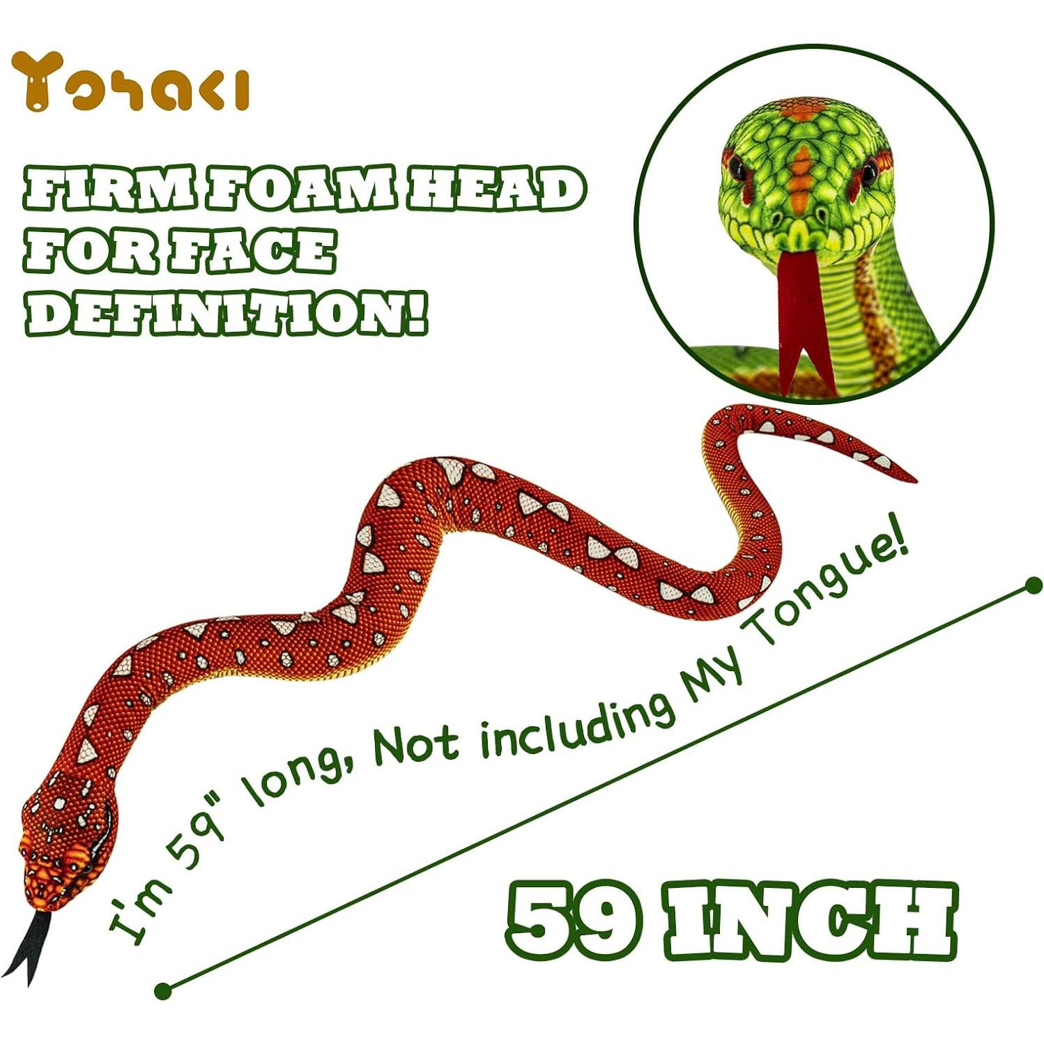 Juguete de Peluche Serpiente YOHAKI 155 cm Suave y Lavable
