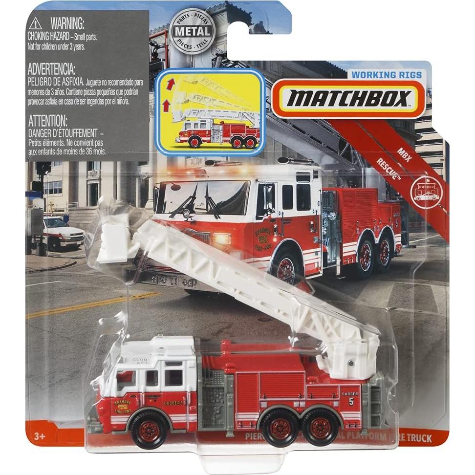 Camión de Bomberos Plataforma Aérea Matchbox Pierce Velocity