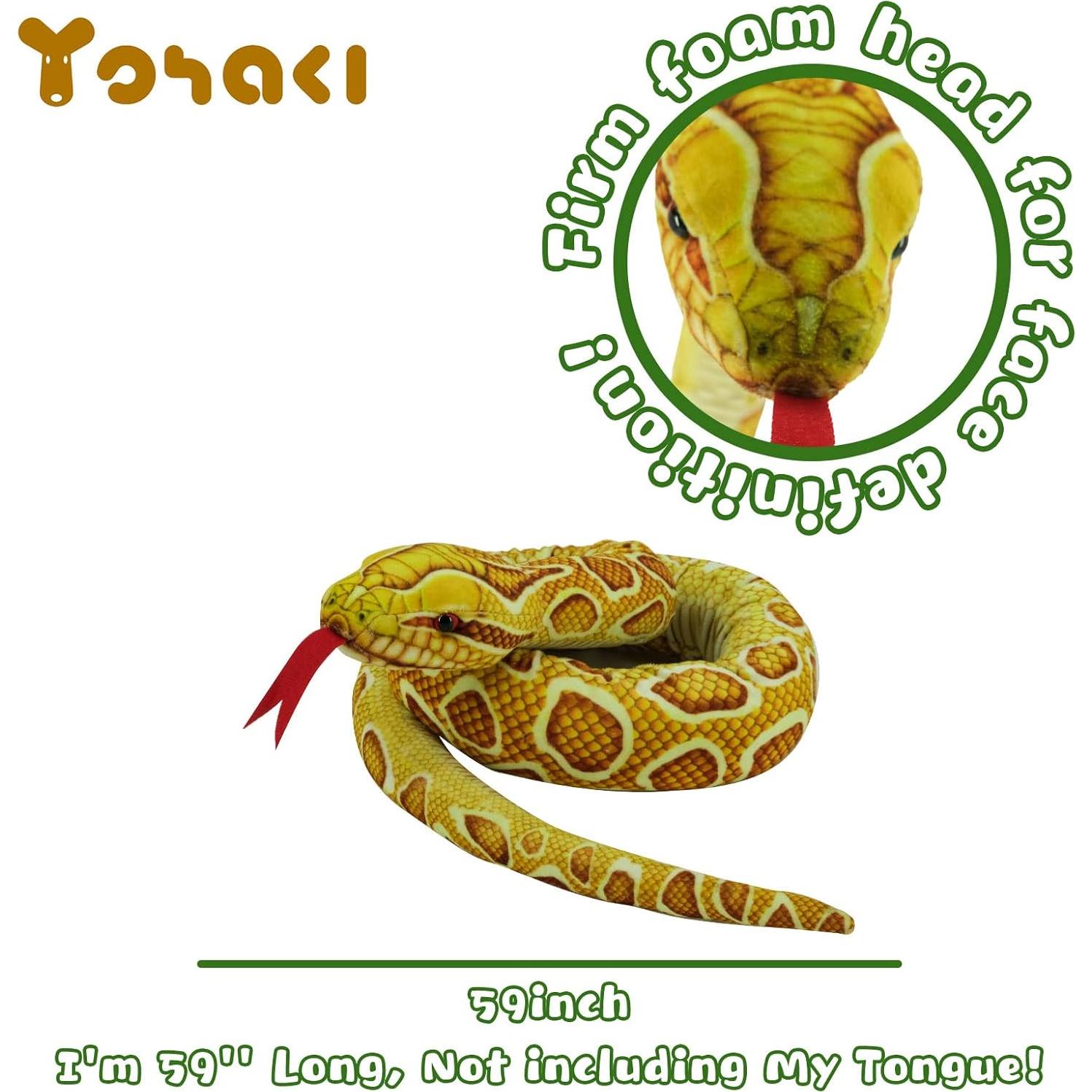 Juguete de Peluche Serpiente YOHAKI 150 cm Suave y Realista