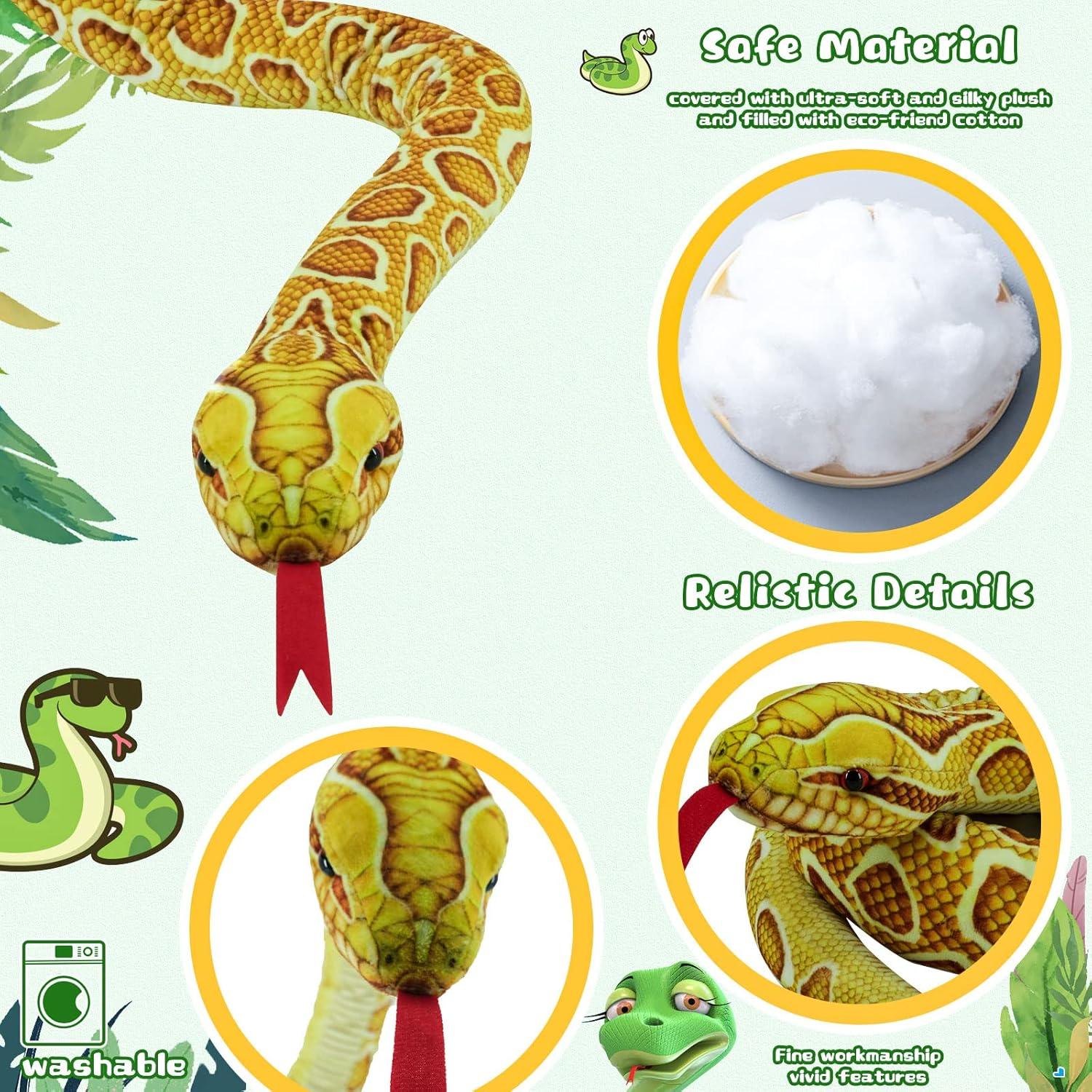 Juguete de Peluche Serpiente YOHAKI 150 cm Suave y Realista