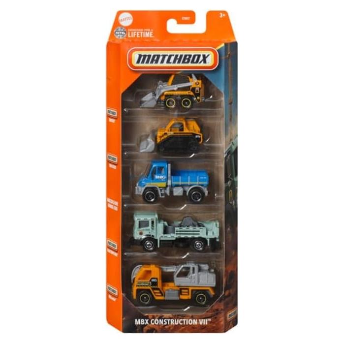 Matchbox MBX Construcción VII - 5 Vehículos a Escala 1:64