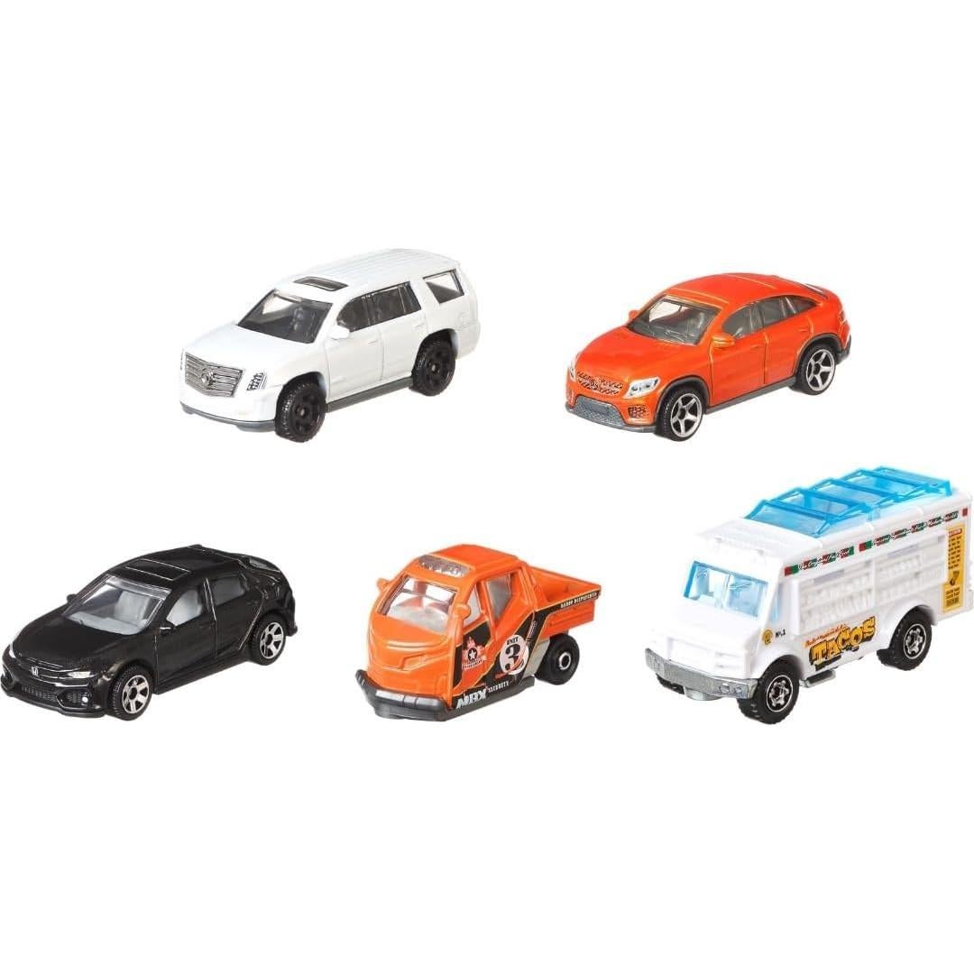 Set de 5 Autos a Escala Matchbox City Adventure II
