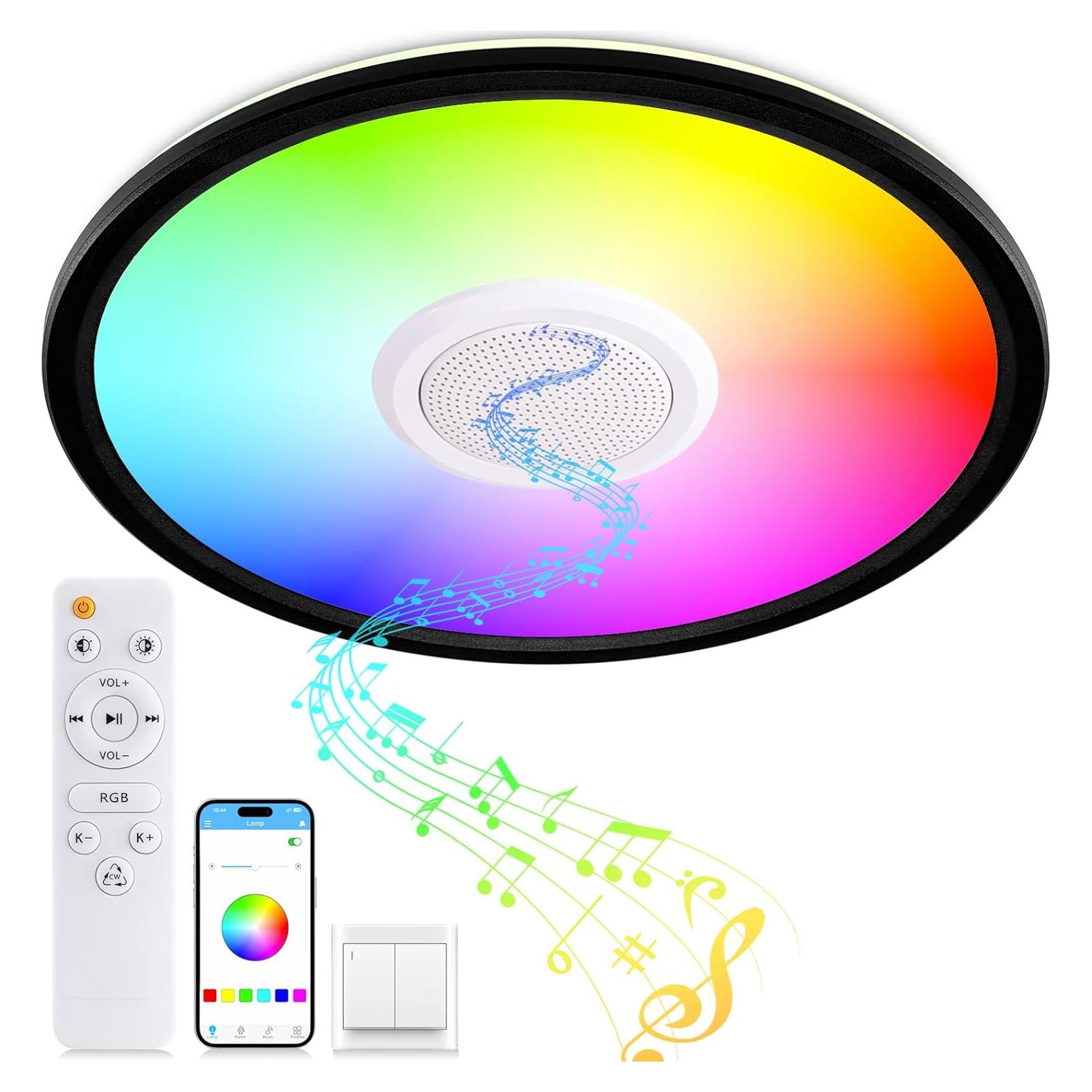 Luz de Techo LED RGB UprizeP 24W con Altavoz Bluetooth