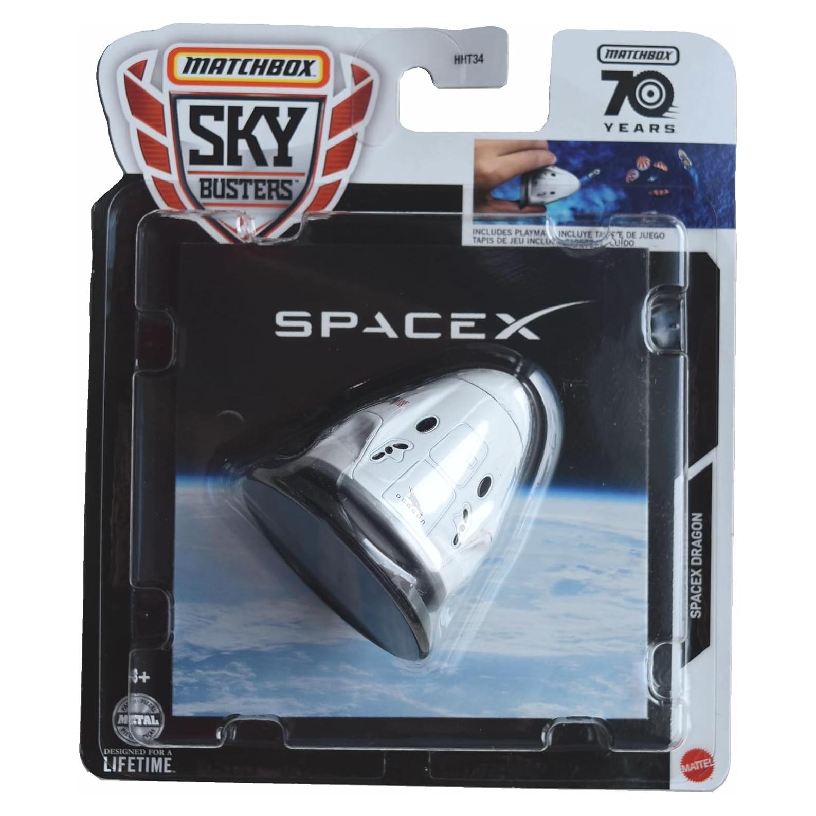 Matchbox Sky Busters SpaceX Nave Espacial con Tapete