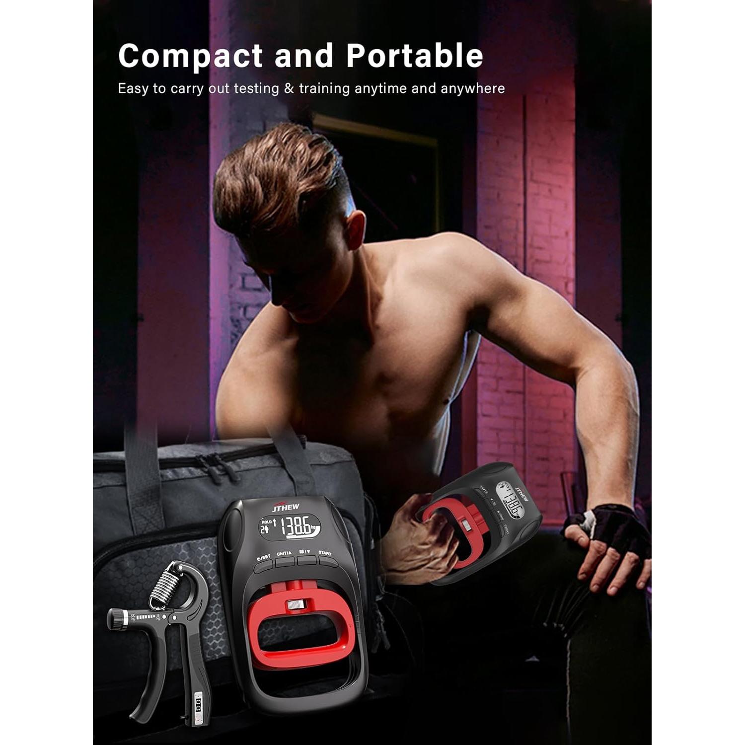 Entrenador de Fuerza de Agarre JTHEW - Dinamómetro Electrónico 180kg