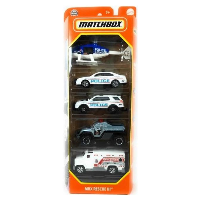 Matchbox MBX Rescate III - 5 Autos a Escala 1:64
