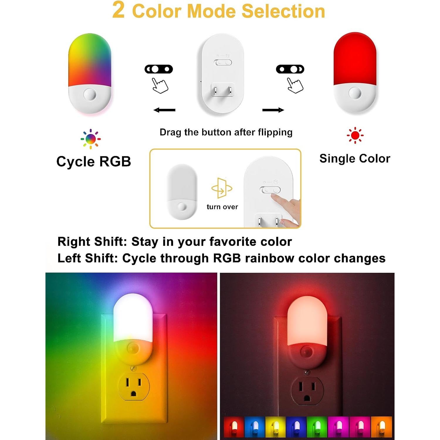 Luz Nocturna LOHAS RGB 2 Piezas con Sensor de Luz