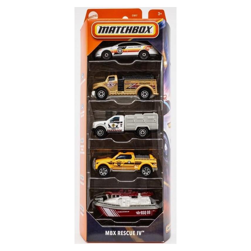 Matchbox MBX Rescate IV - 5 Vehículos Escala 1:64