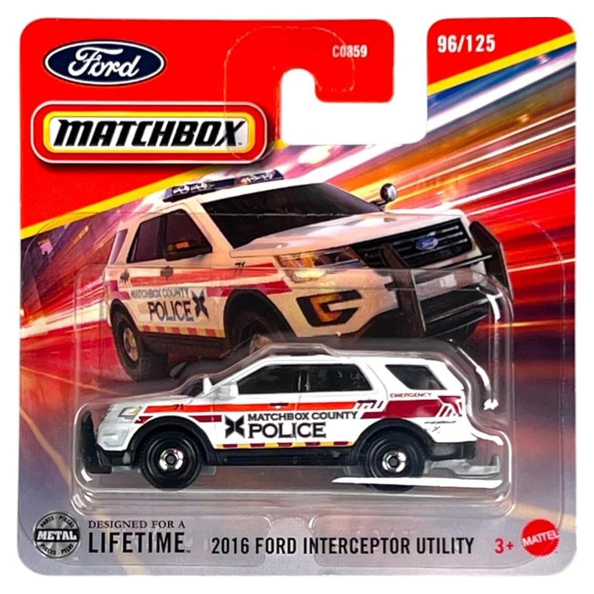 Auto a Escala Matchbox 2016 Ford Interceptor Utility Blanco