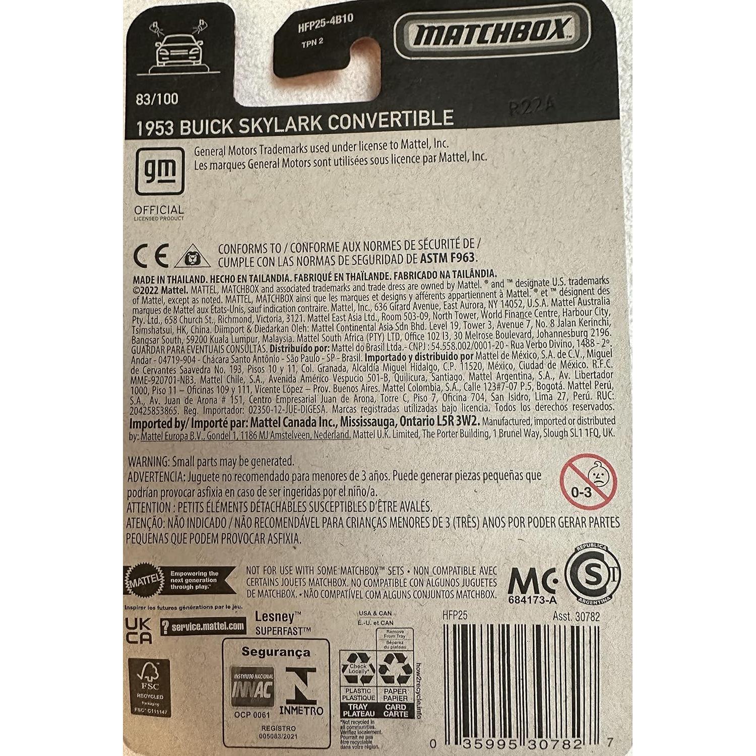 Auto a Escala Matchbox 1953 Buick Skylark Convertible