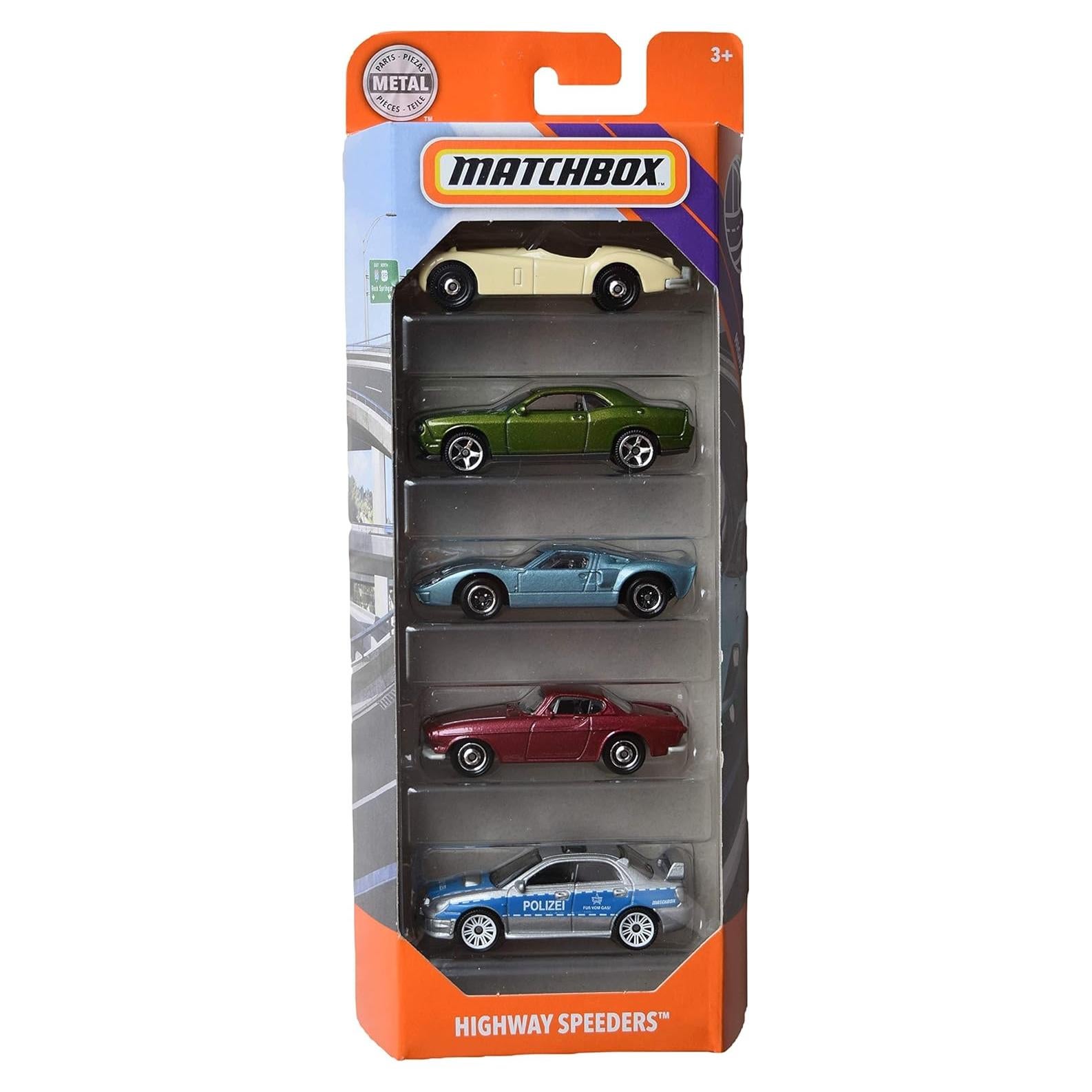 Set de 5 Autos de Metal Matchbox Highway Speeders