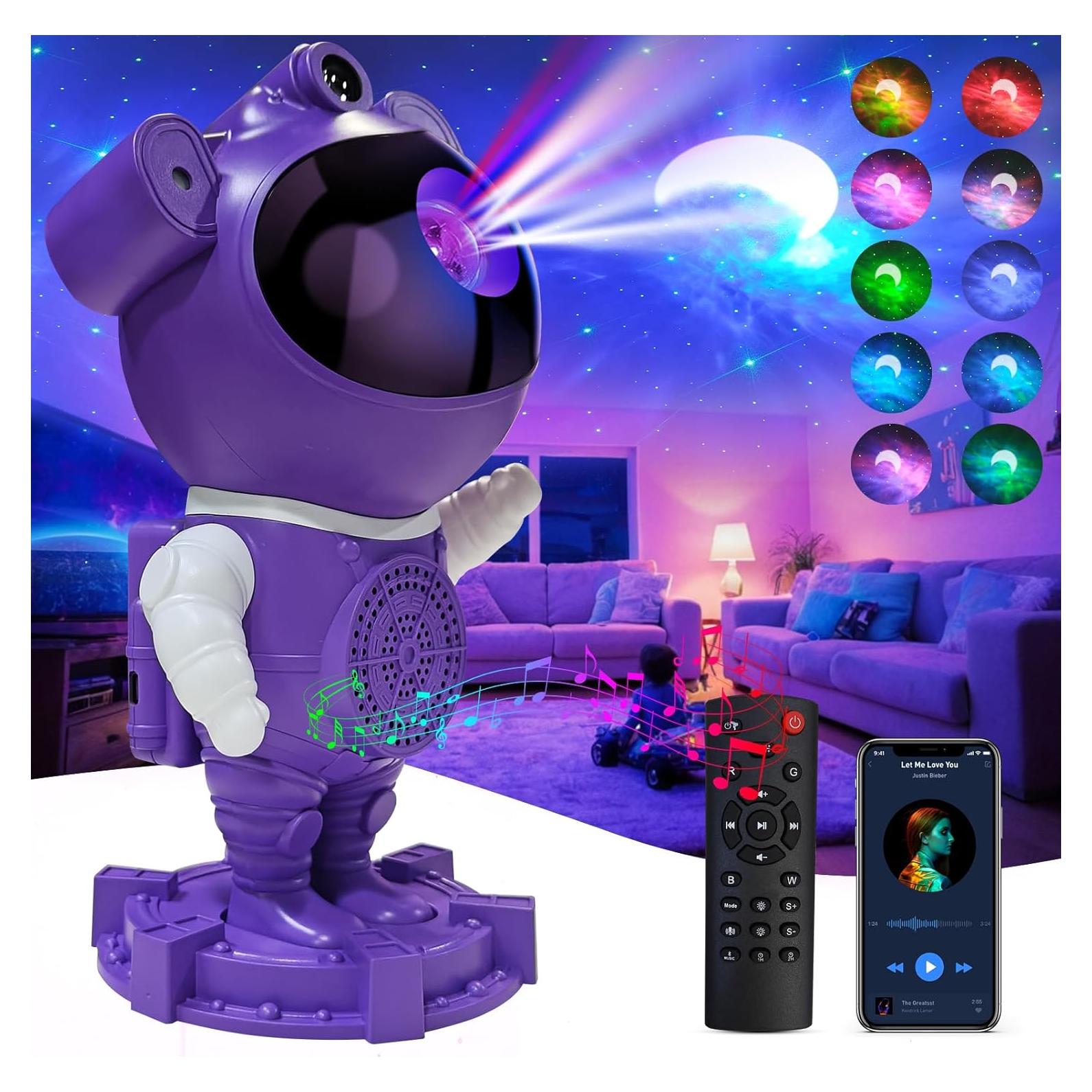 Proyector de Estrellas RUISHINE Astronauta Luz Nocturna 360°