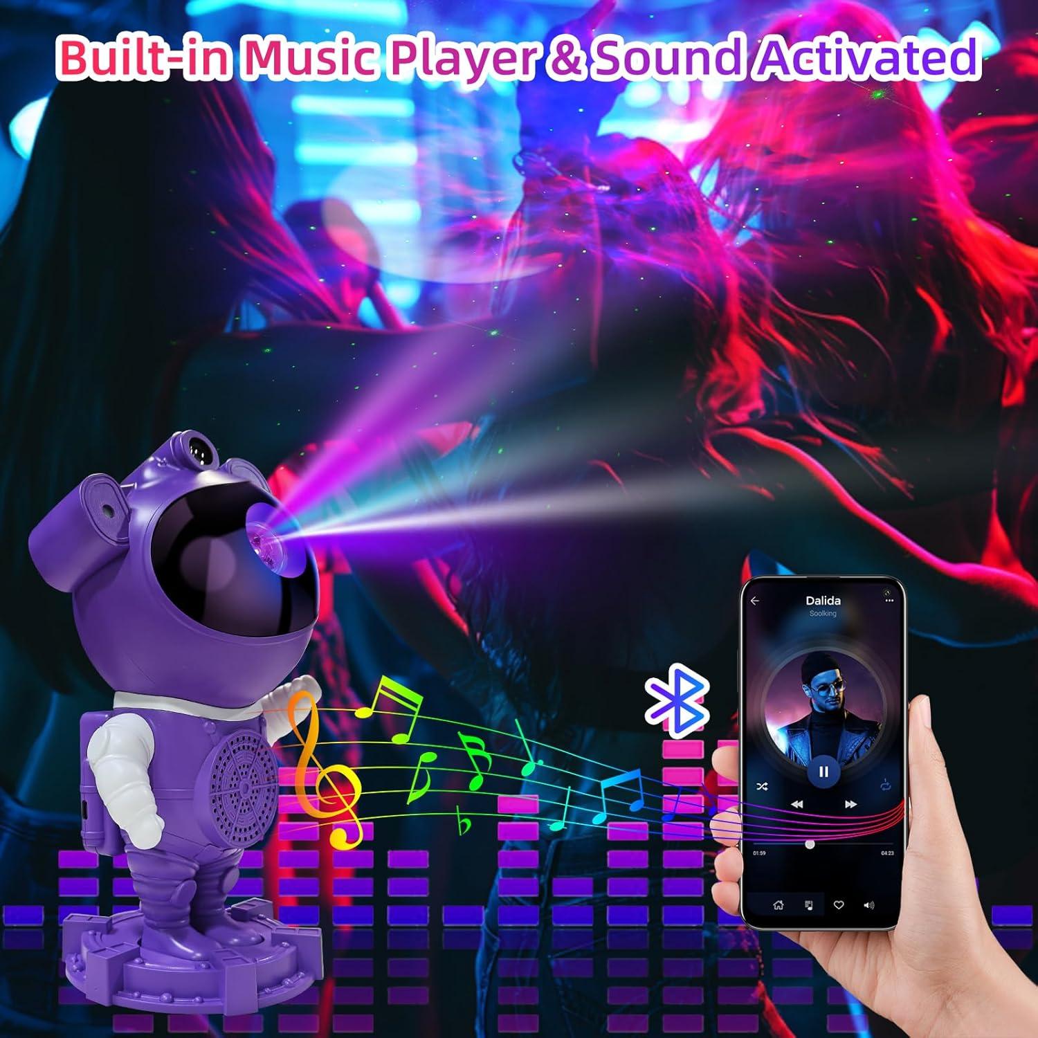 Proyector de Estrellas RUISHINE Astronauta Luz Nocturna 360°