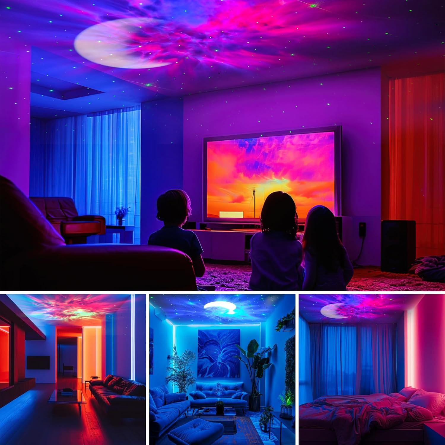 Proyector de Estrellas RUISHINE Astronauta Luz Nocturna 360°