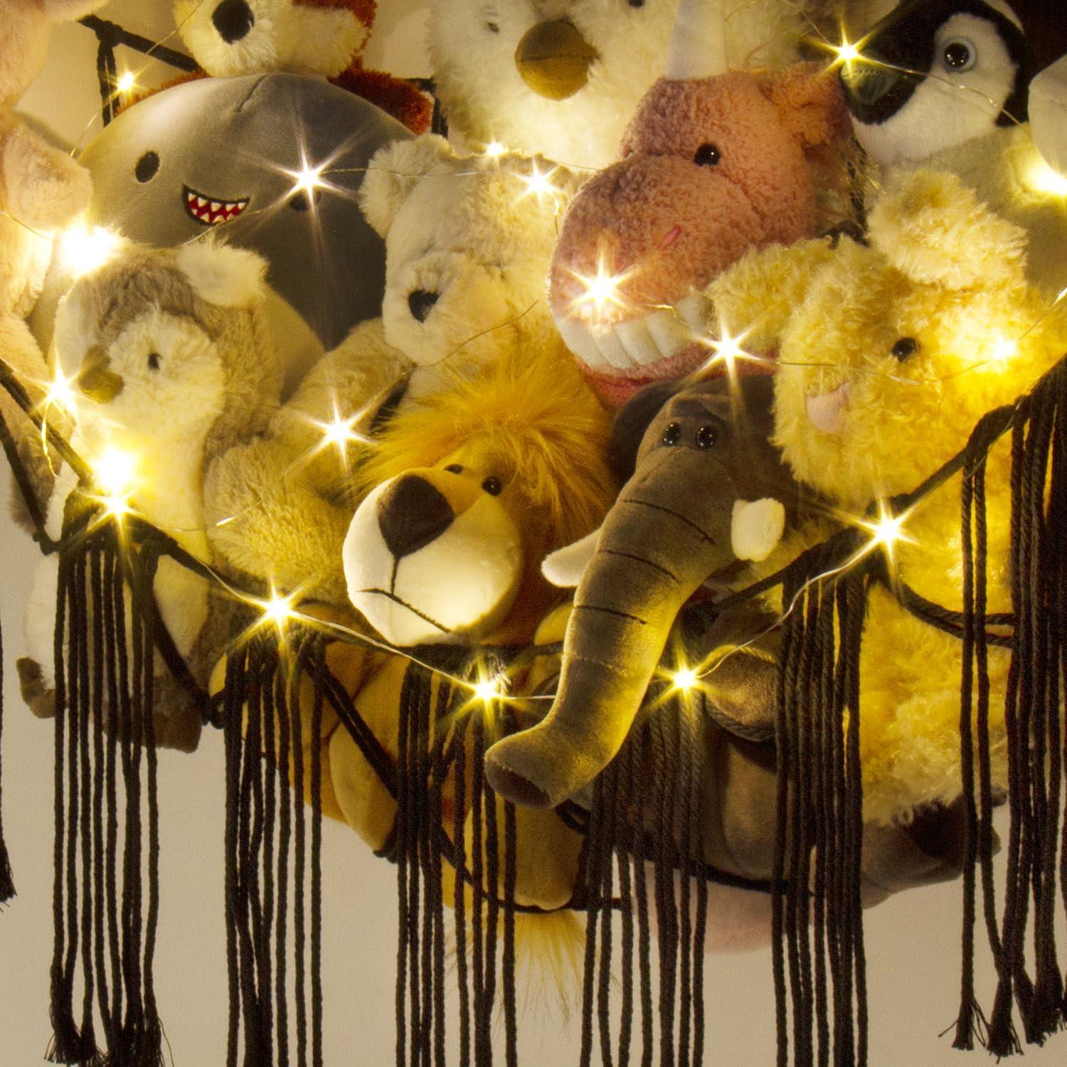 Hamaca de Peluches RelaxScene con Luz LED - Almacenamiento Negro