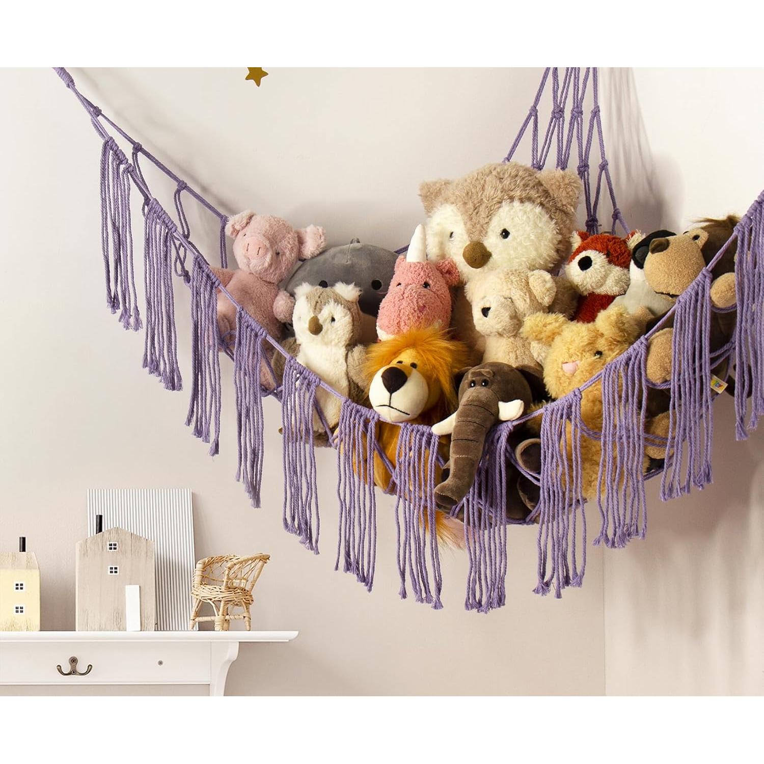 Hamaca Organizadora de Peluches RelaxScene Morada LED