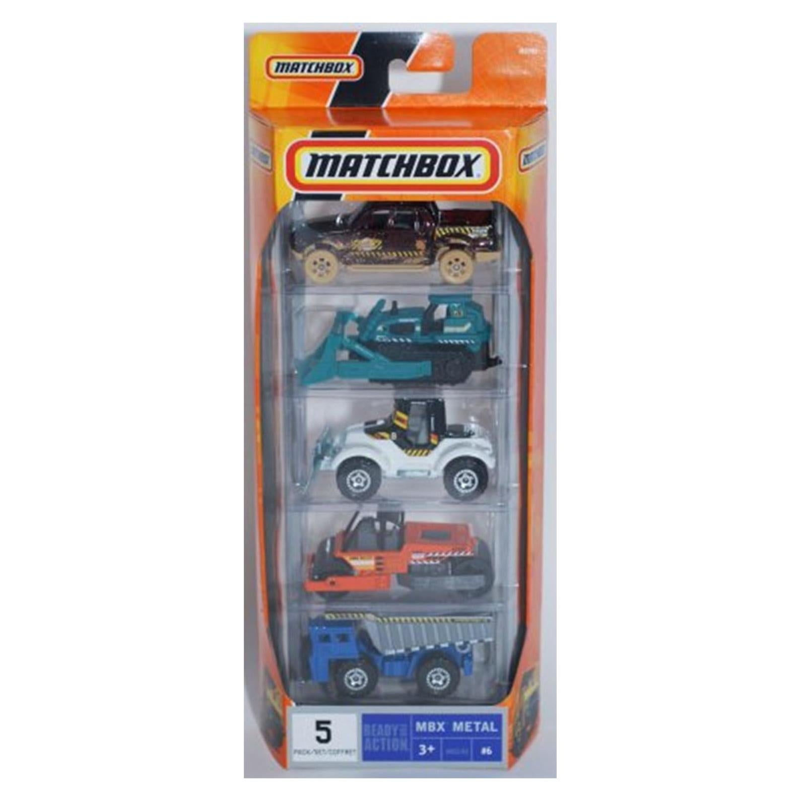 Paquete de 5 Vehículos de Construcción Matchbox MBX