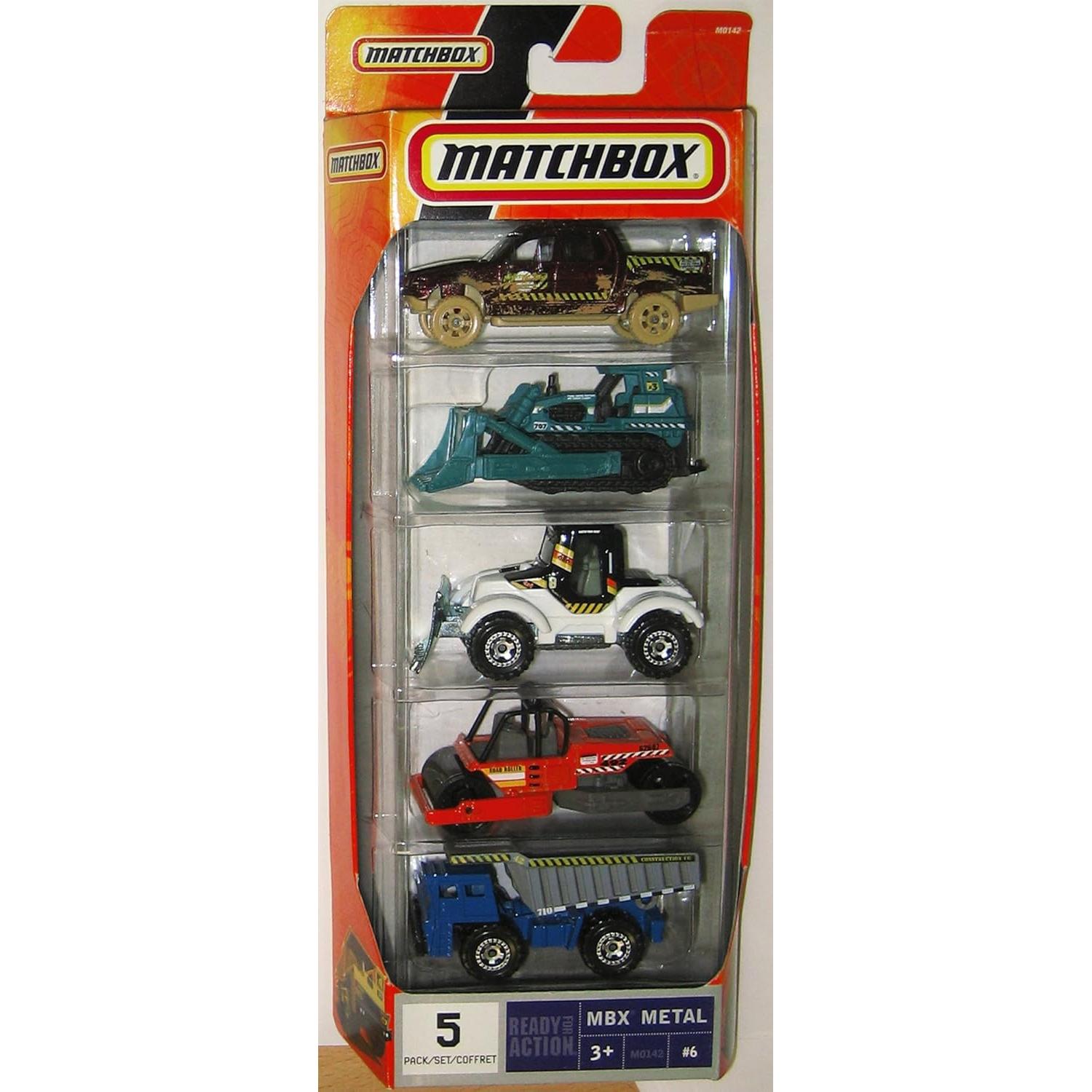 Paquete de 5 Vehículos de Construcción Matchbox MBX