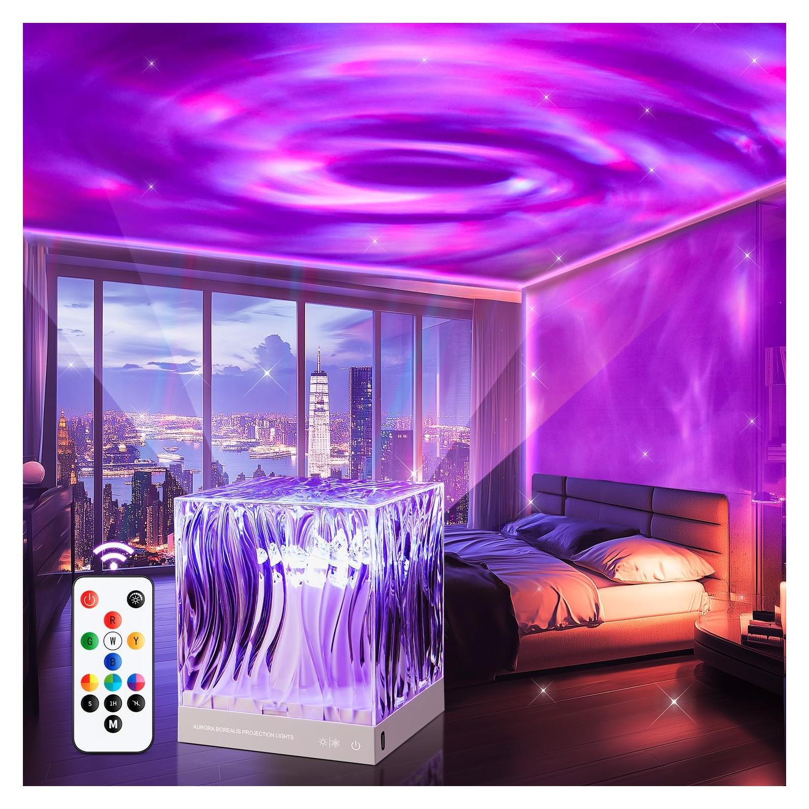 Galaxy Projector for Bedroom,18-Color Solar System Kids Night Light Projector for Bedroom,Remote Night Light for Kids Flower Lamp Tornado lamp Pink Lights,17 Year Old Girl Gift Ideas Purple Room Decor
