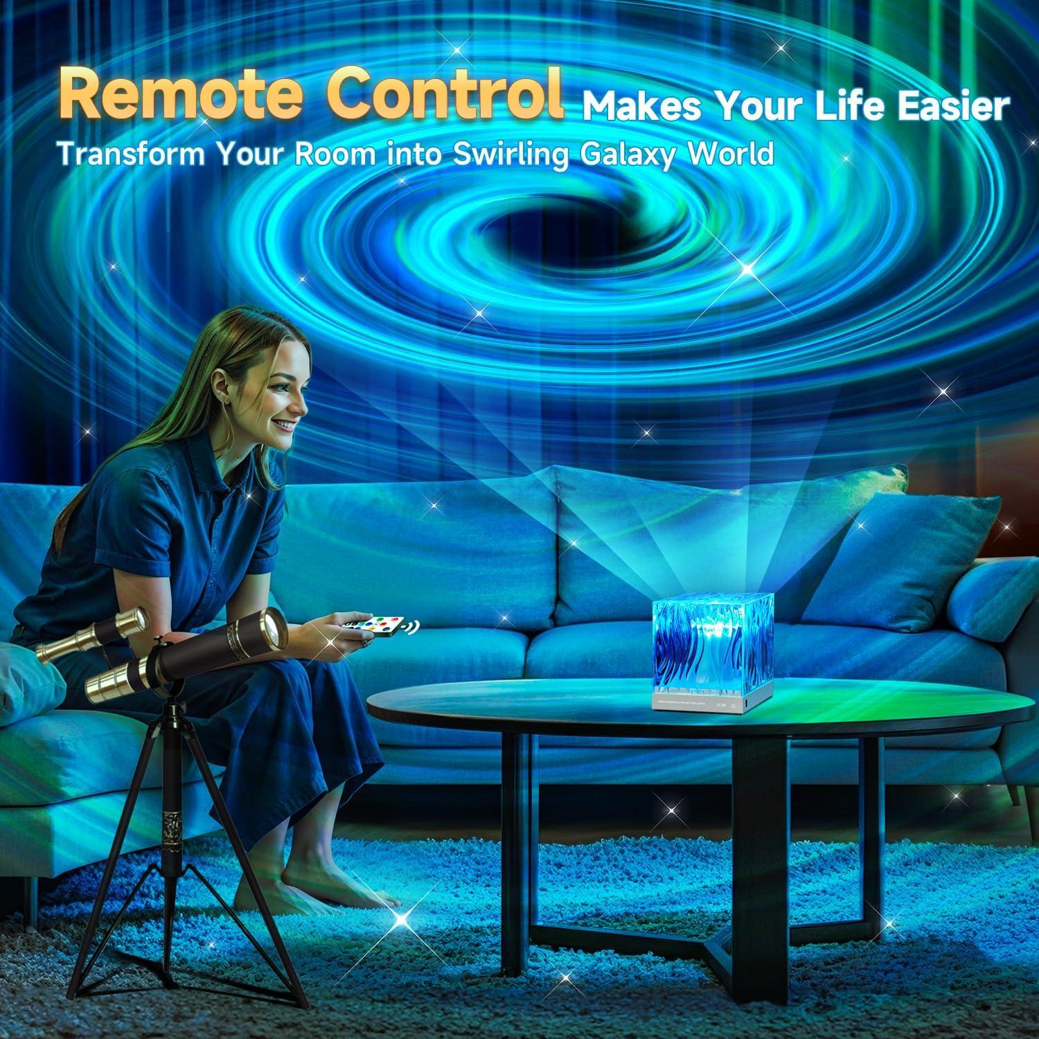 Galaxy Projector for Bedroom,18-Color Solar System Kids Night Light Projector for Bedroom,Remote Night Light for Kids Flower Lamp Tornado lamp Pink Lights,17 Year Old Girl Gift Ideas Purple Room Decor