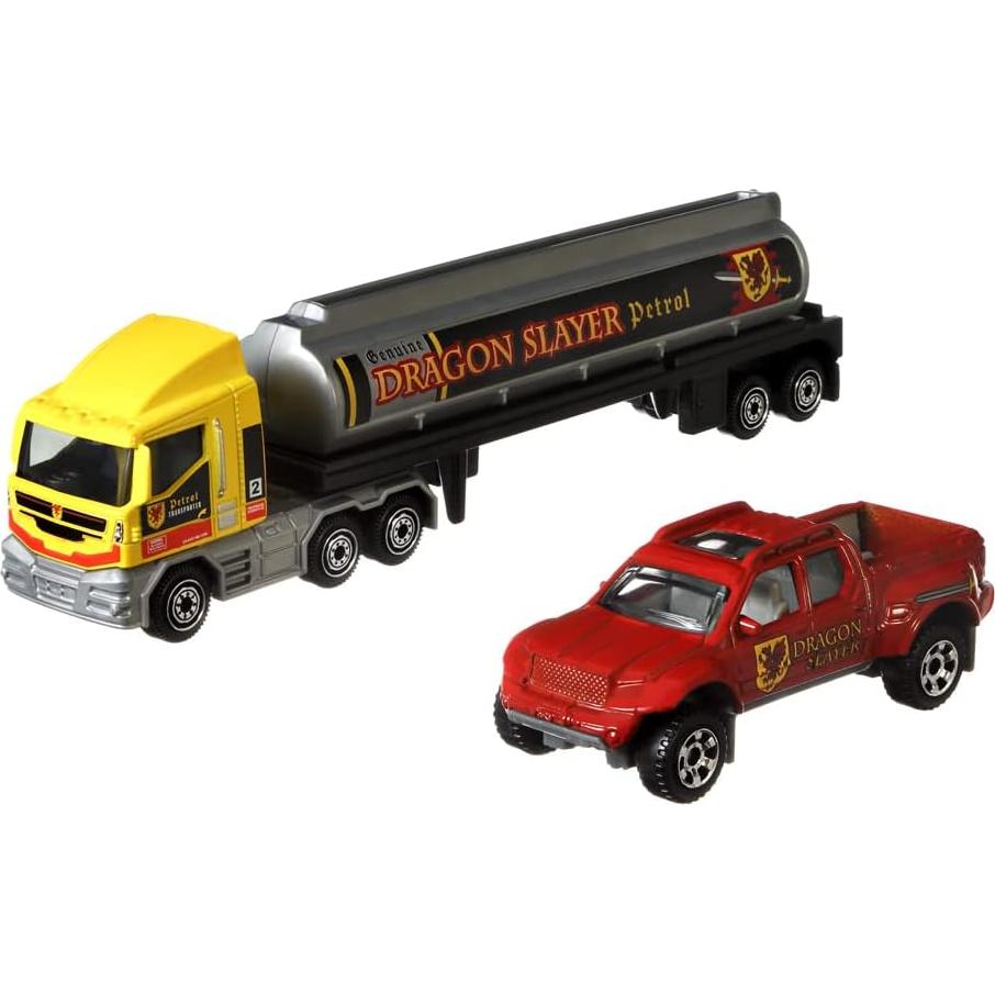 Matchbox Coches Coleccionables 1:64 Cabover Tanquero y Pickup