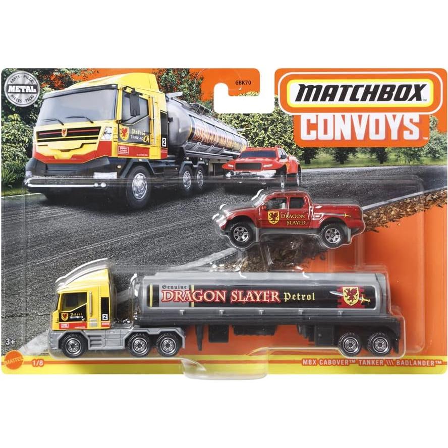 Matchbox Coches Coleccionables 1:64 Cabover Tanquero y Pickup