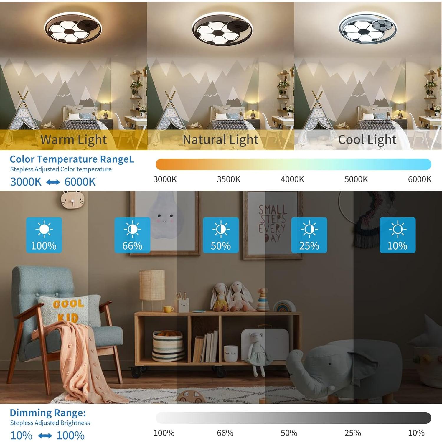 Luz de Techo LED Regulable Shine LUEST Fútbol 43cm