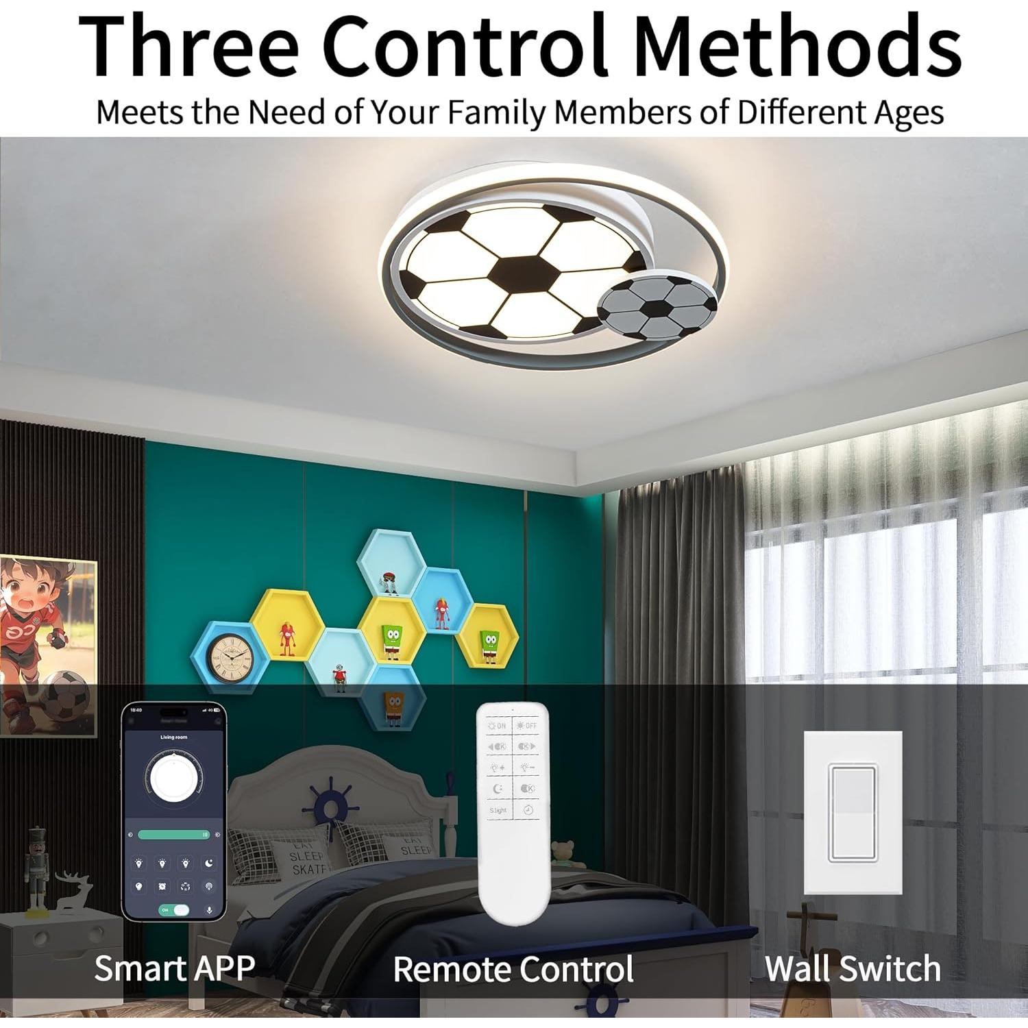 Luz de Techo LED Regulable Shine LUEST Fútbol 43cm