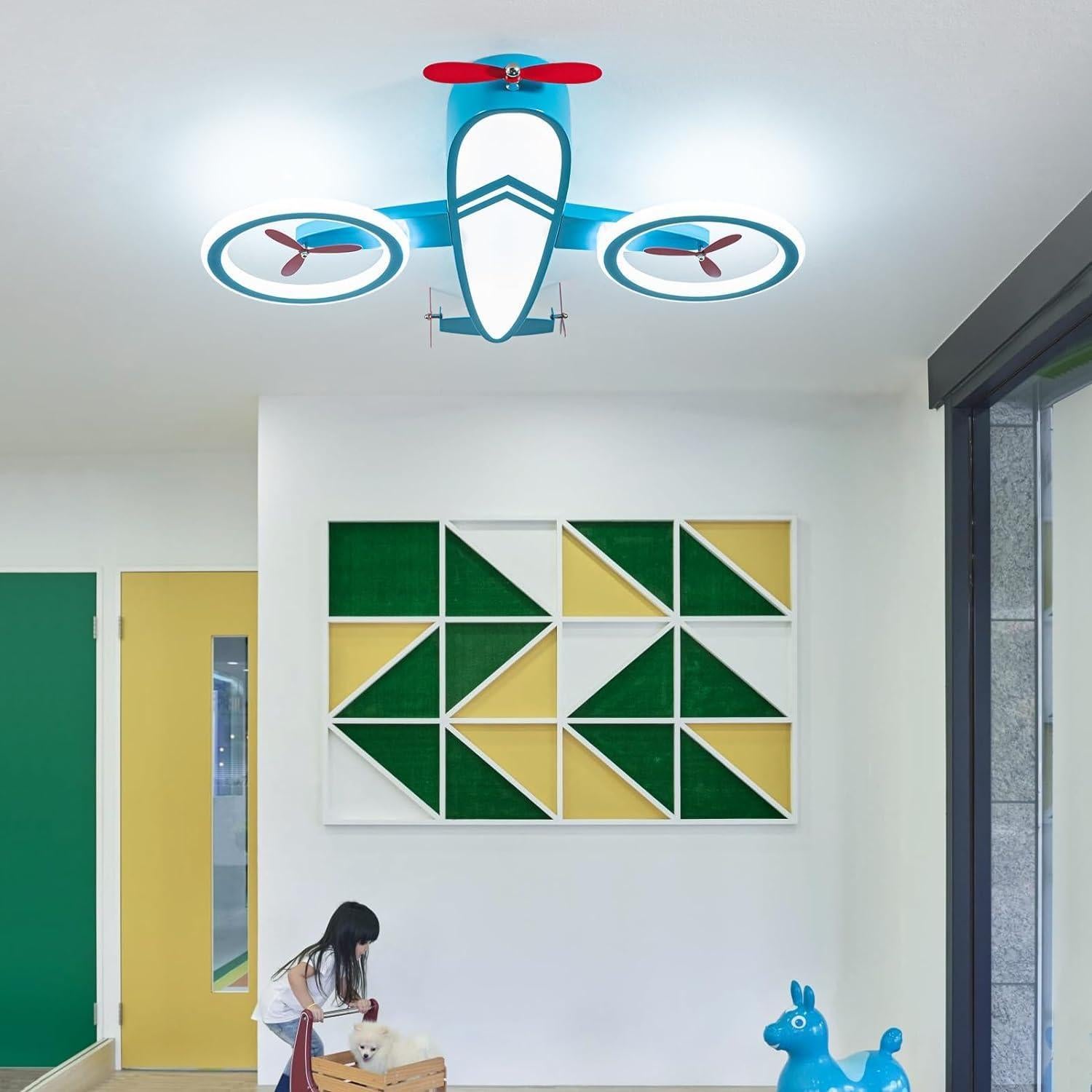 Luz de Techo LED YUDINGKEJI Aviación Azul 68W Control Remoto