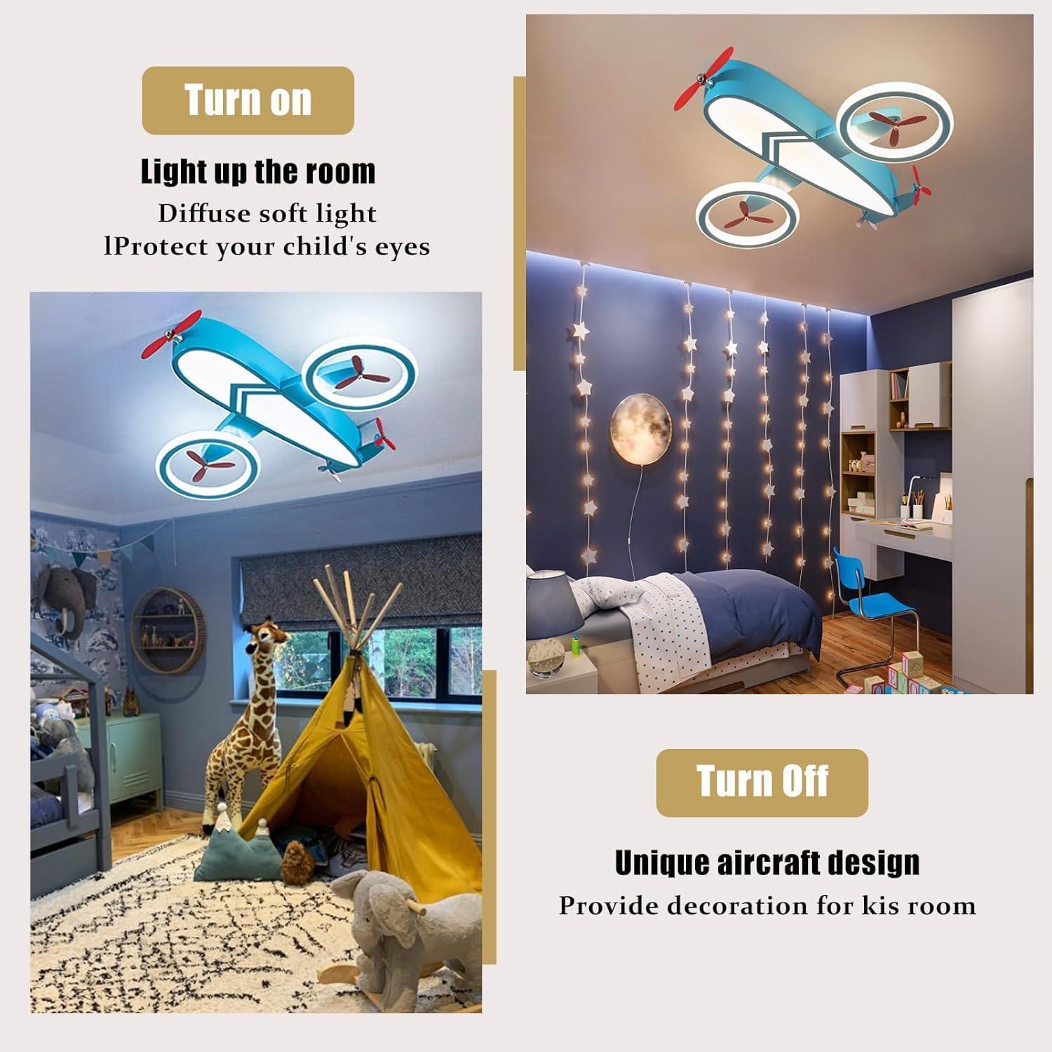 Luz de Techo LED YUDINGKEJI Aviación Azul 68W Control Remoto