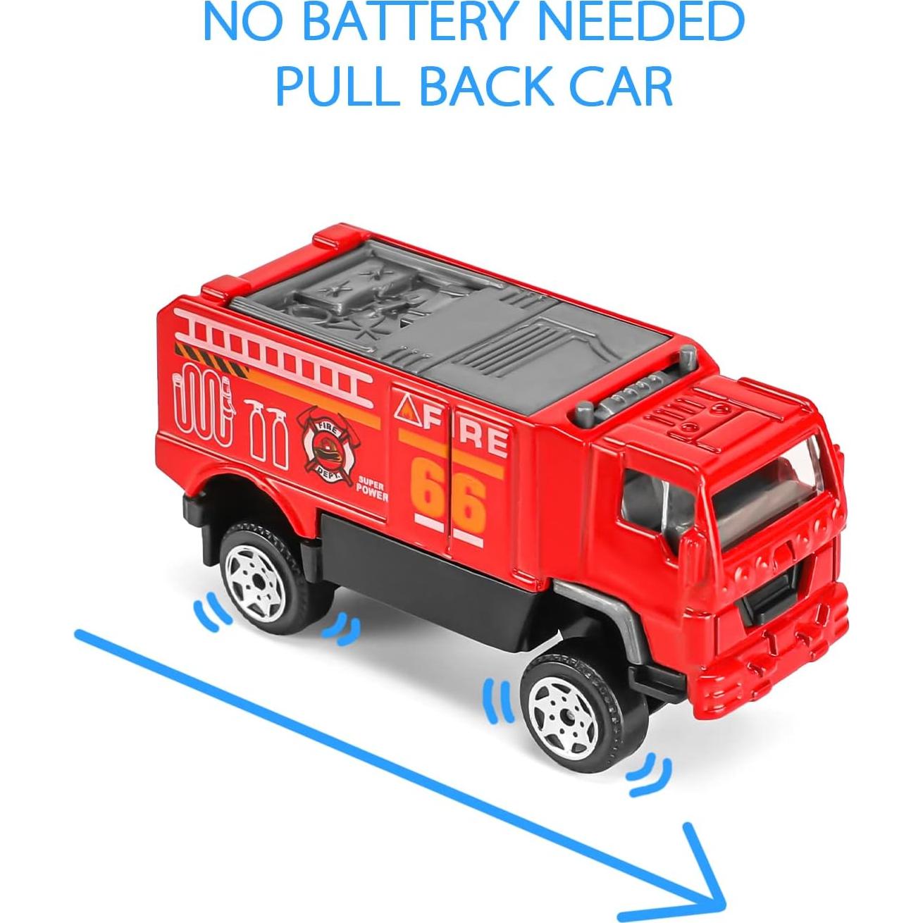 Juego de Juguetes de Bomberos FANELEQU 14 Pcs Mini Vehículos