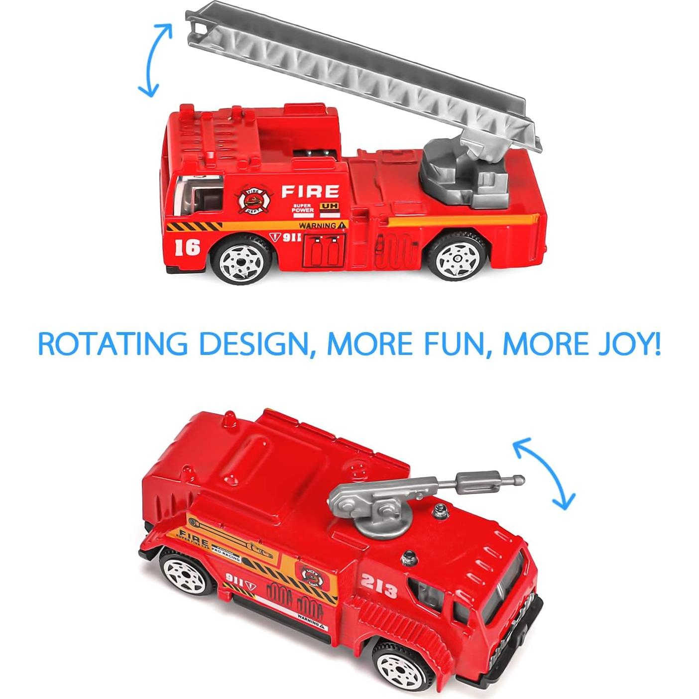 Juego de Juguetes de Bomberos FANELEQU 14 Pcs Mini Vehículos