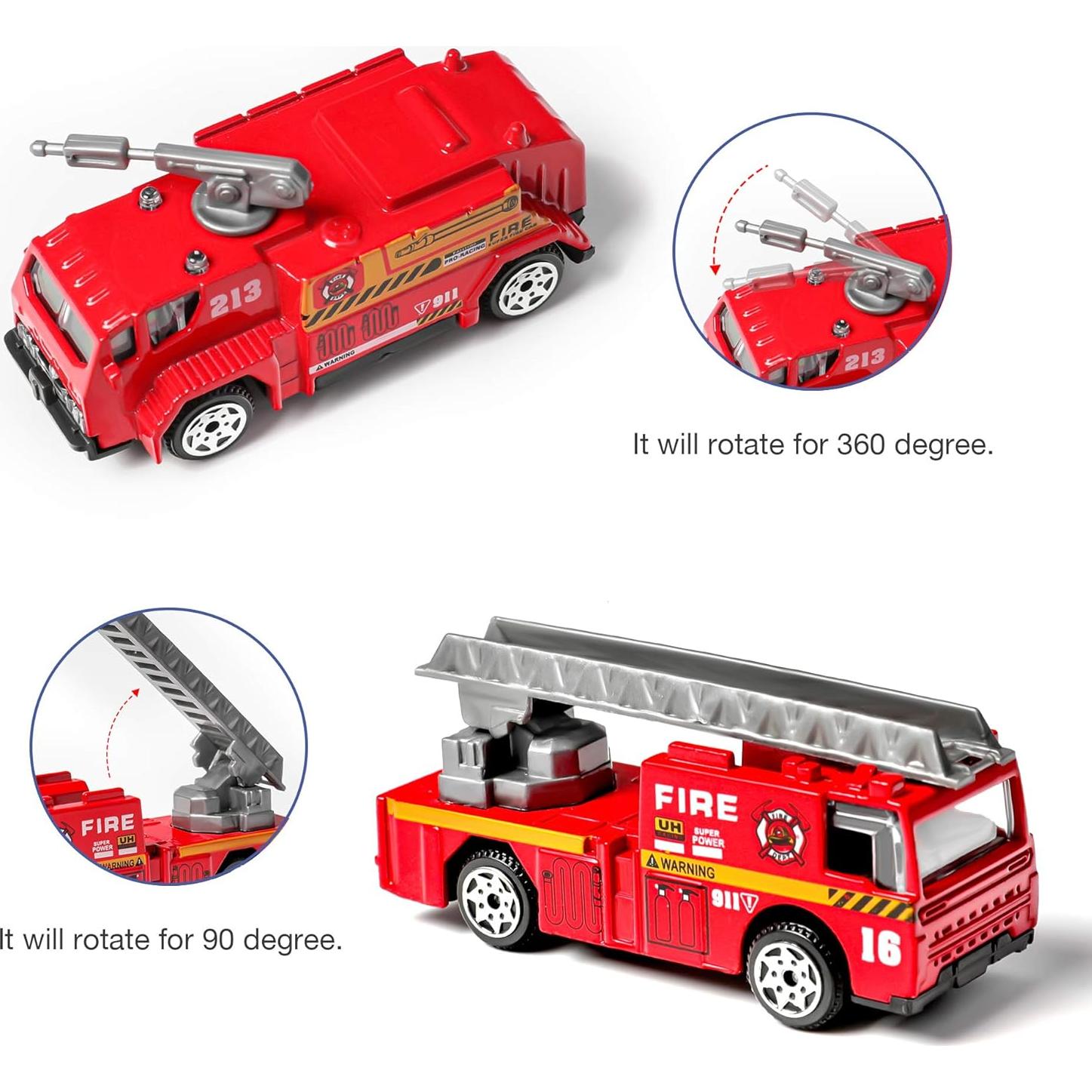 Set de Juguetes de Camiones de Bomberos DUNRIOG - 14 Piezas