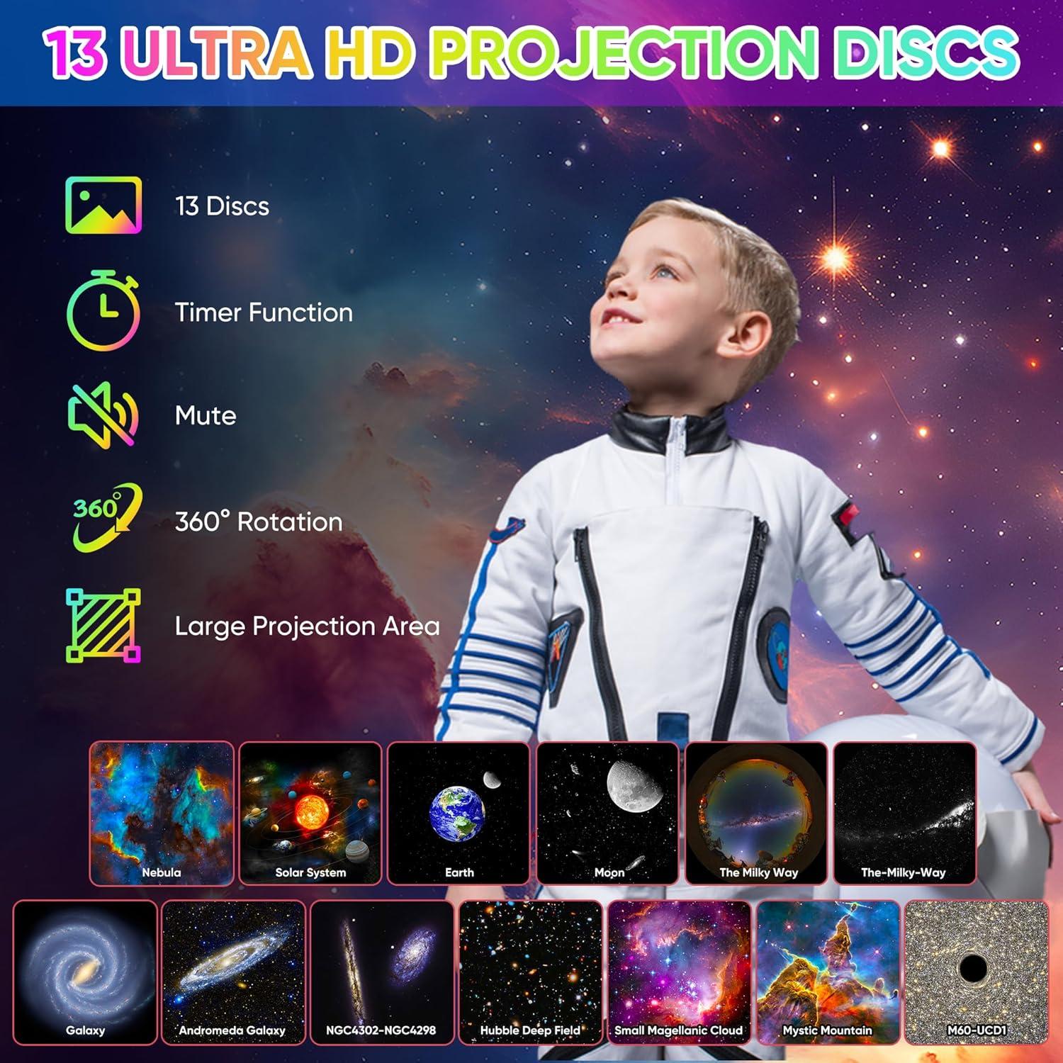 Proyector Galáctico FlyLily 13 en 1 HD con Temporizador