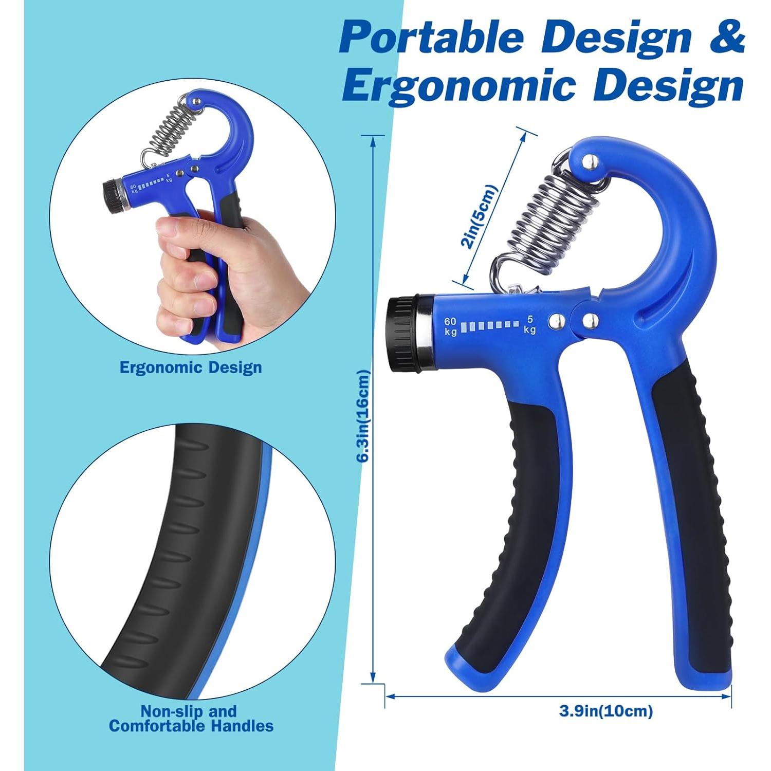 Entrenador de Fuerza de Agarre AIXPI HGS01, Resistencia 5-60kg