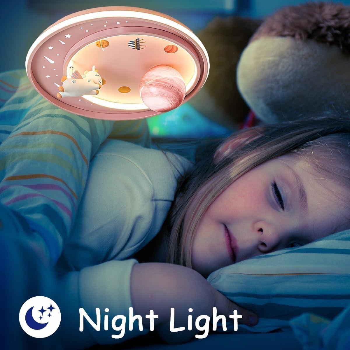 Luz de Techo LED Unicornio Dayaerya 62W Regulable Rosa