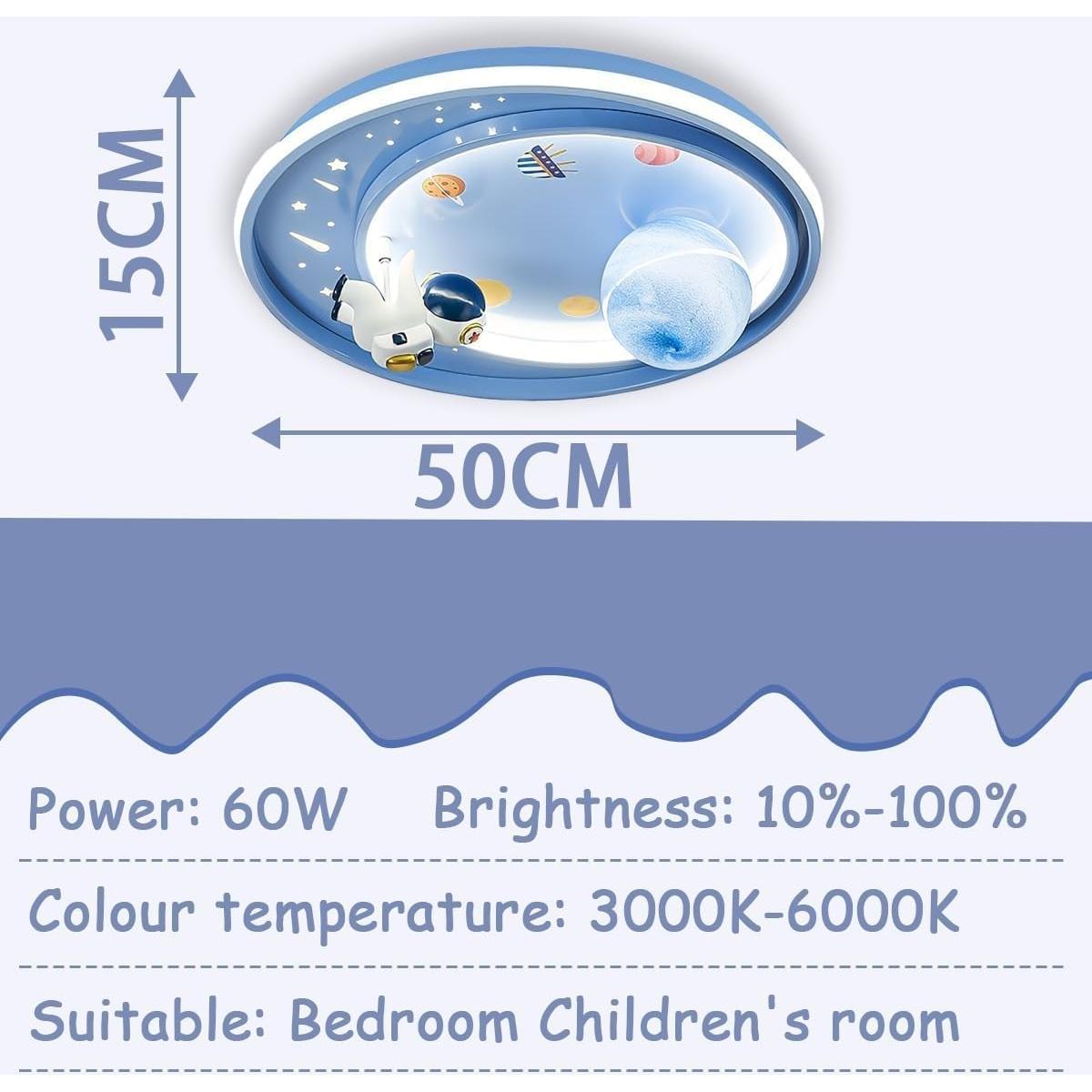 Luz de Techo LED Regulable Dayaerya Astronauta 62W Azul