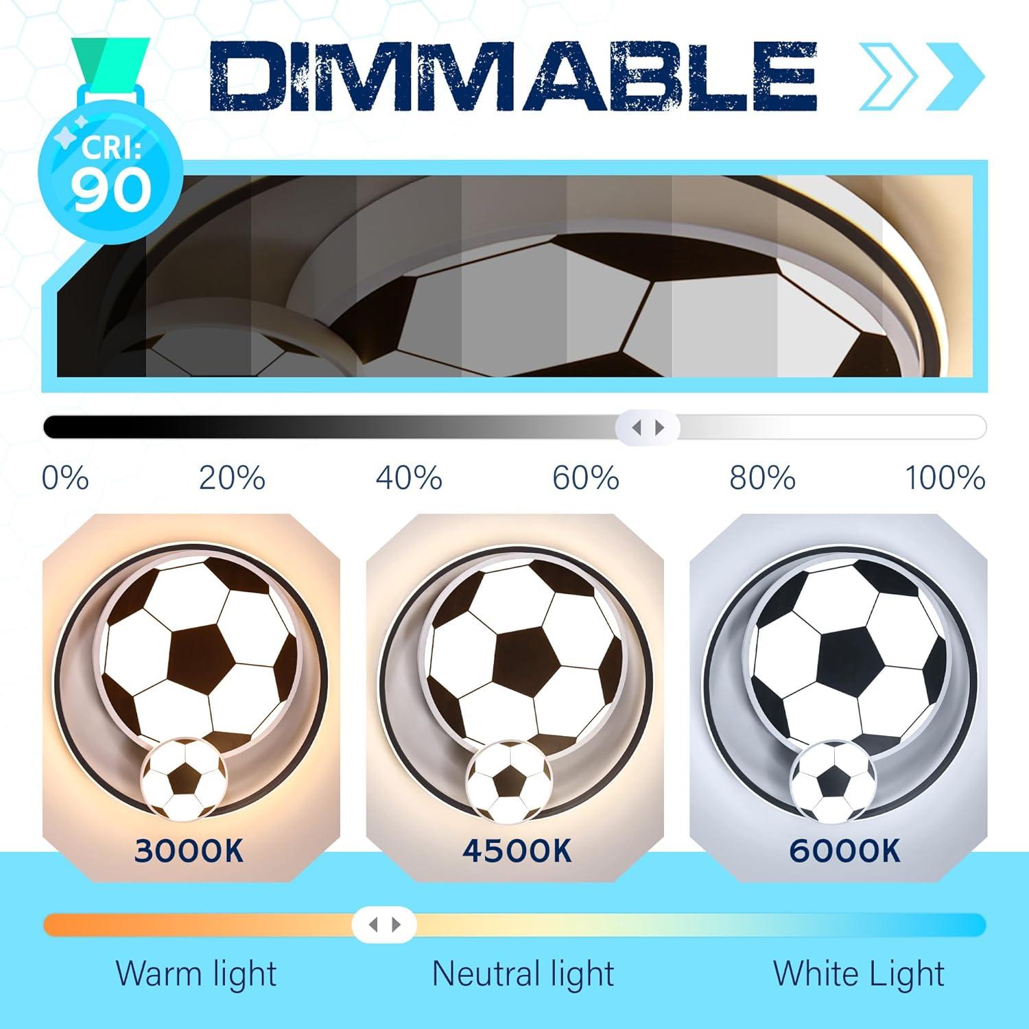 Luz de Techo LED Fútbol YCMGEAD 40cm 47W Ajustable