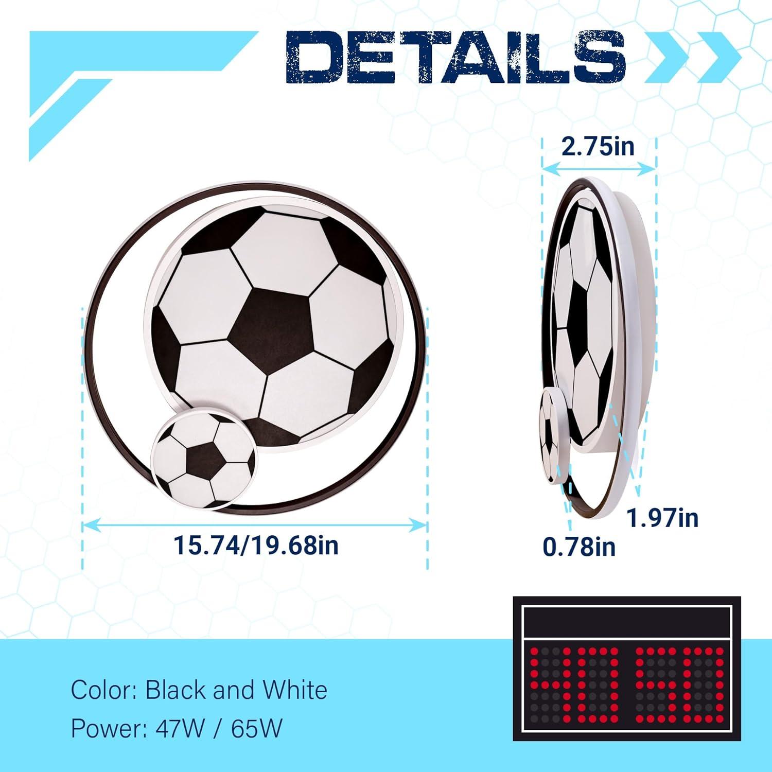 Luz de Techo LED Fútbol YCMGEAD 50cm Luz Nocturna 65W