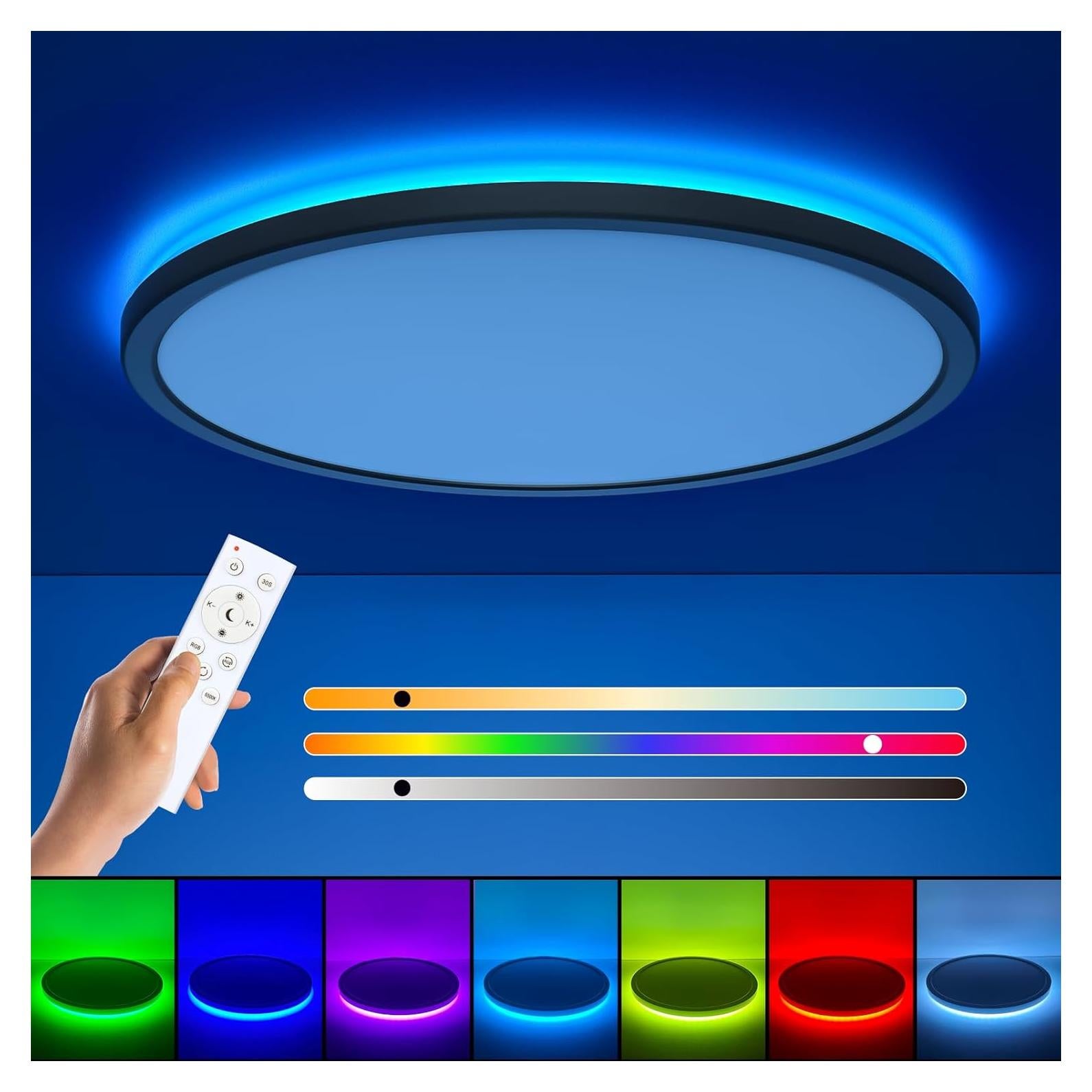 Luz de Techo LED Annaror 24W RGB Regulable 32cm Negra