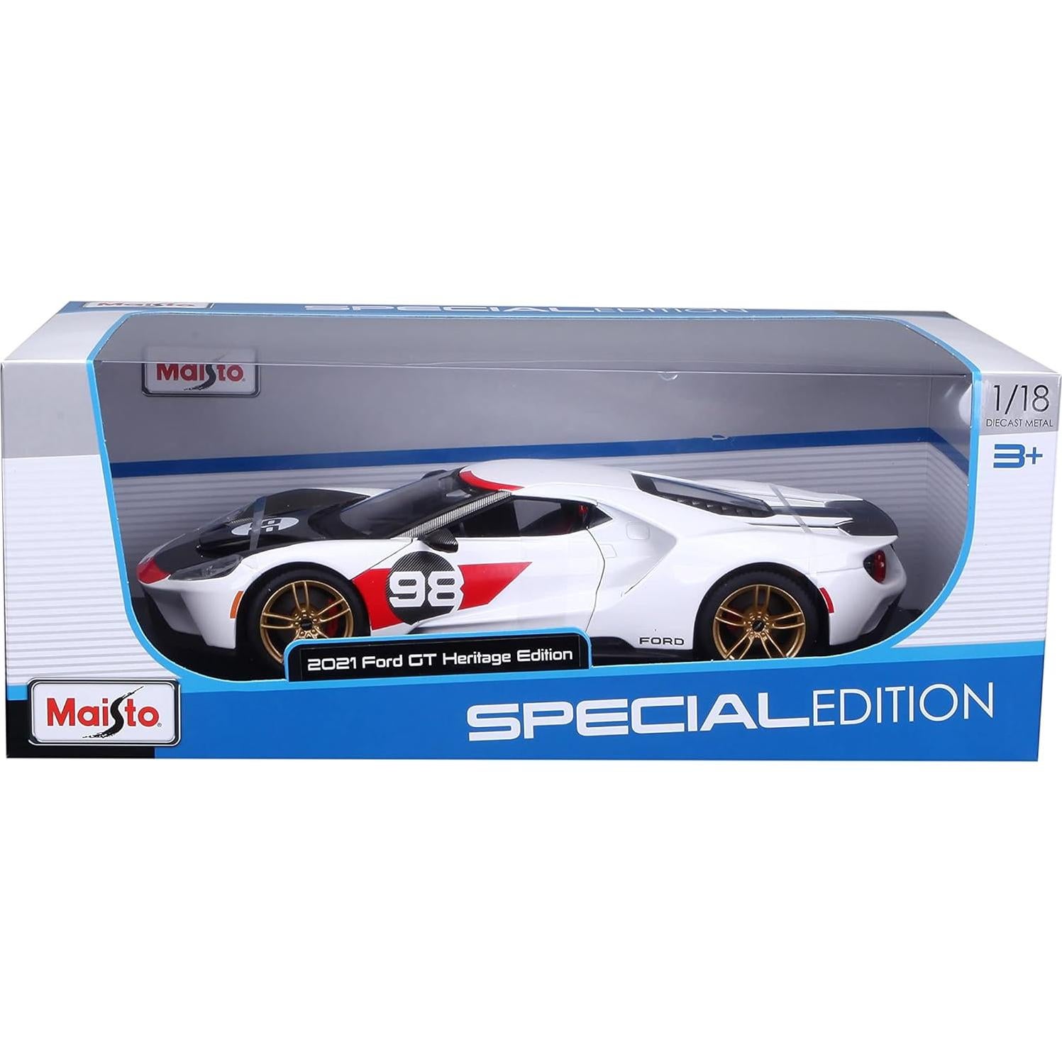 Maisto Ford GT #98 Edición Patrimonio Blanca 1:18 Diecast