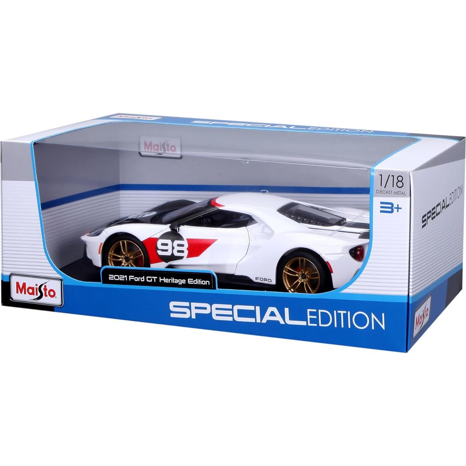 Maisto Ford GT #98 Edición Patrimonio Blanca 1:18 Diecast