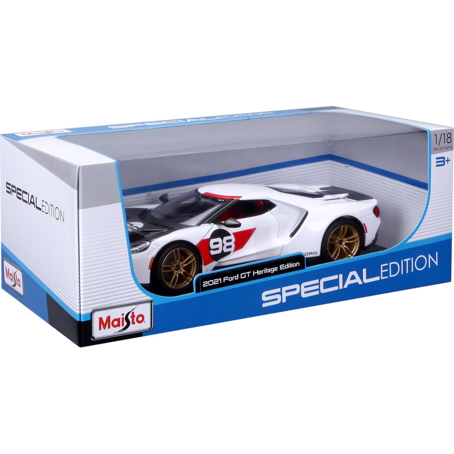 Maisto Ford GT #98 Edición Patrimonio Blanca 1:18 Diecast