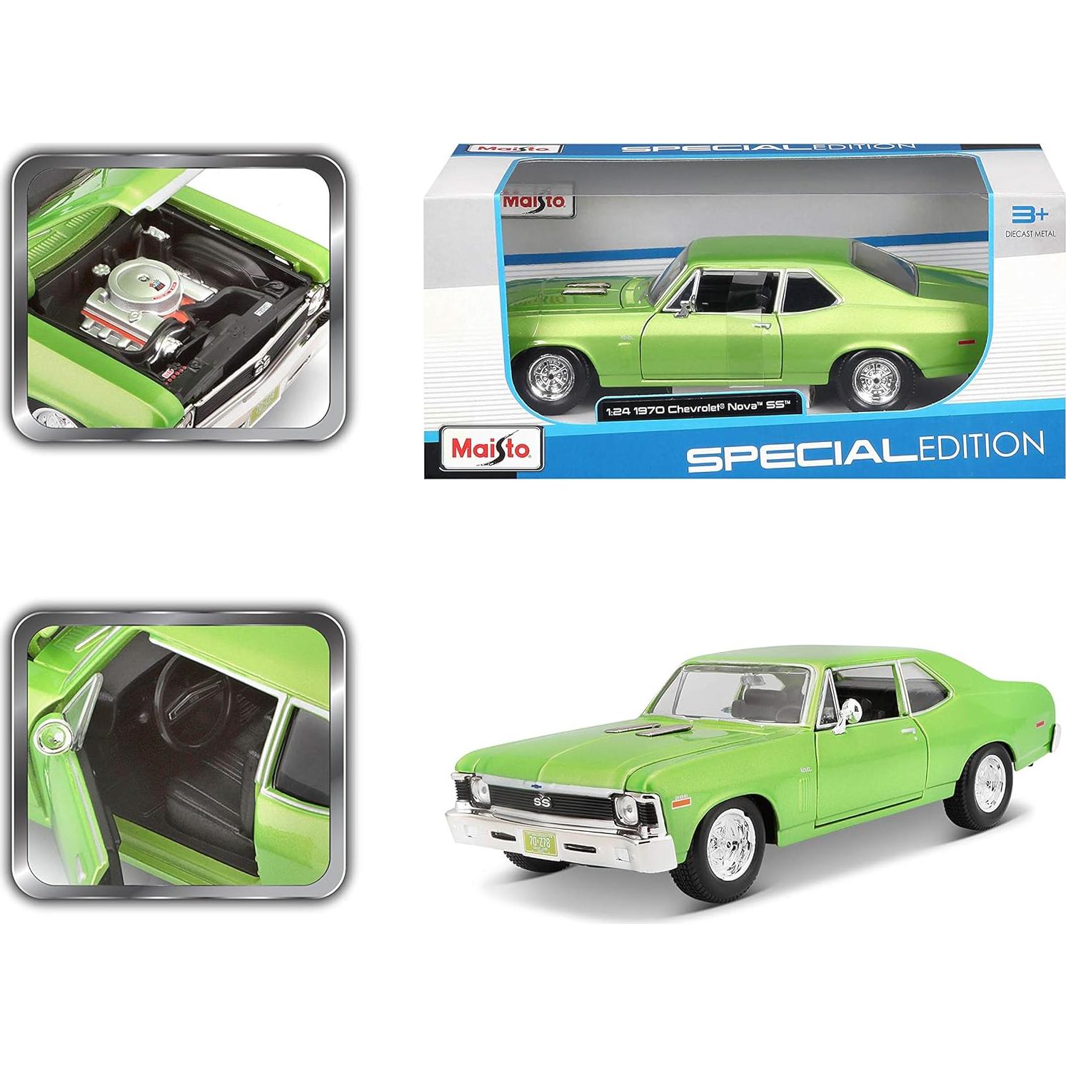 Maisto 1:24 Chevrolet Nova SS Diecast Verde 19.05 cm