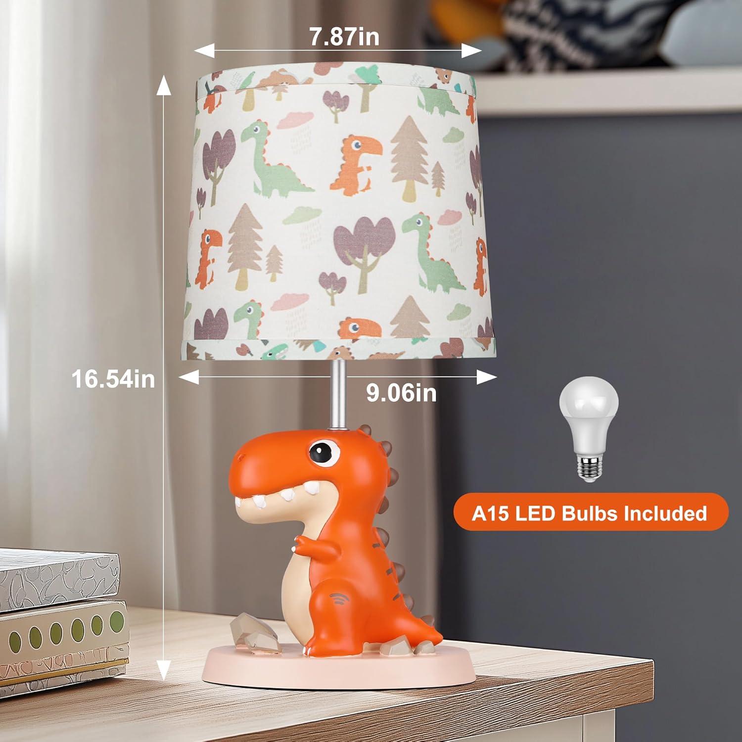 Lámpara de Mesa Dinosaurio Hamucd LED Naranja 22.86x22.86cm