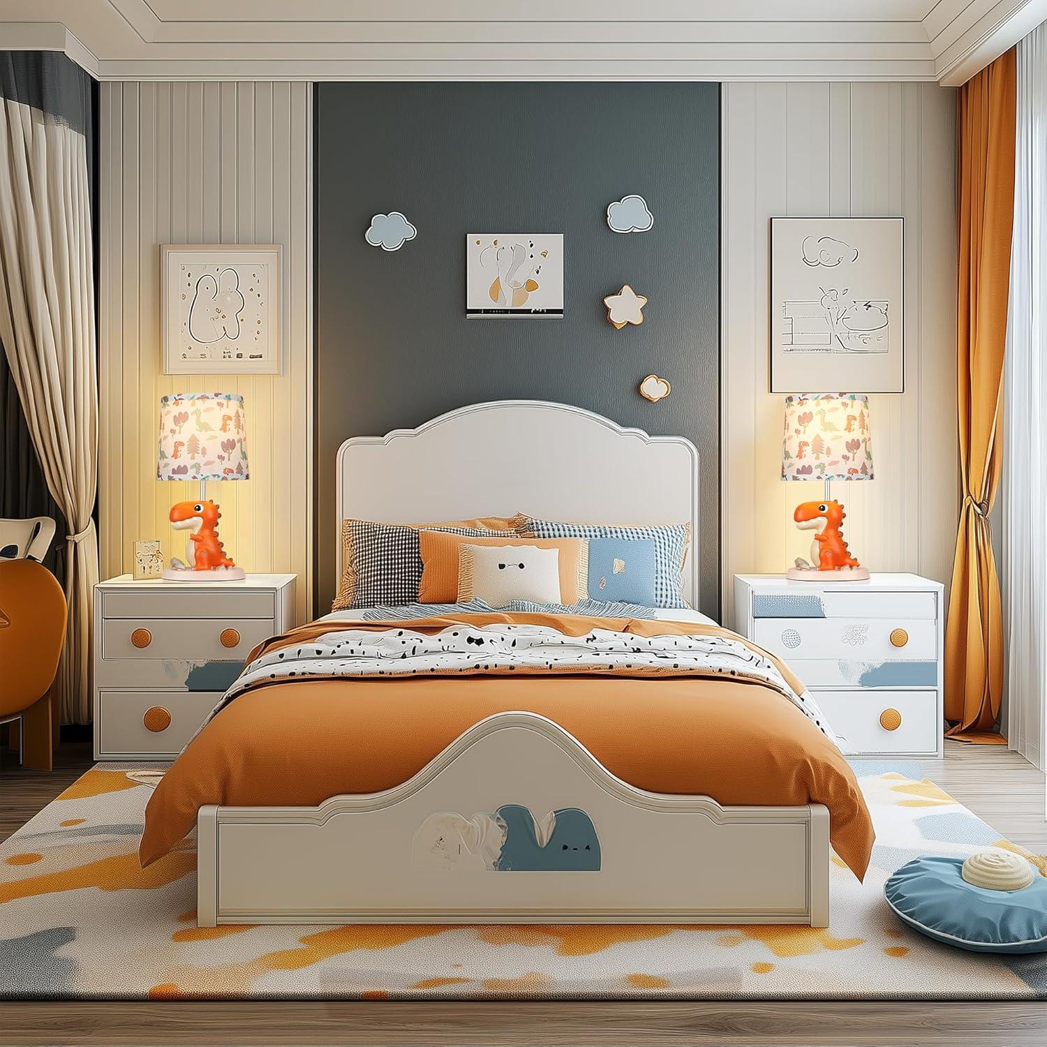 Lámpara de Mesa Dinosaurio Hamucd LED Naranja 22.86x22.86cm