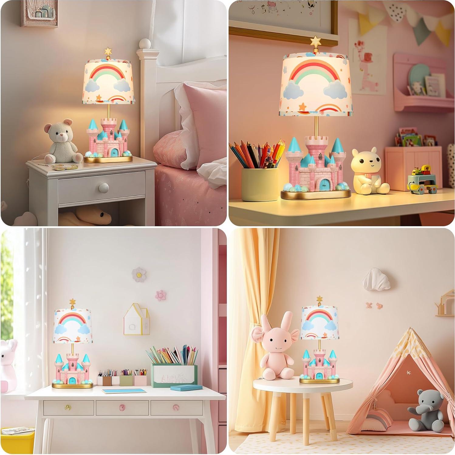 Lámpara de Mesa Rosa Hamucd Castillo para Niños LED
