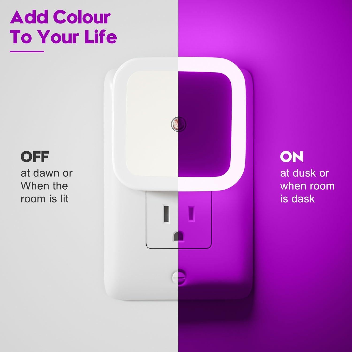 Luz Nocturna Enchufable Sujeet Rosa 4 Piezas LED 50 Lúmenes