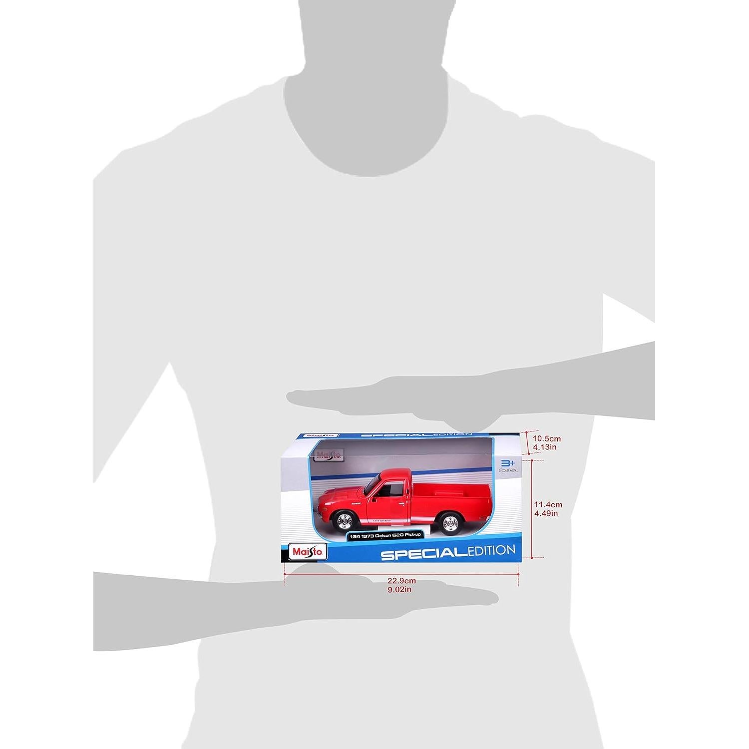 Maisto Datsun 620 Pickup 1973 1:24 Modelo Escala 20 cm Rojo